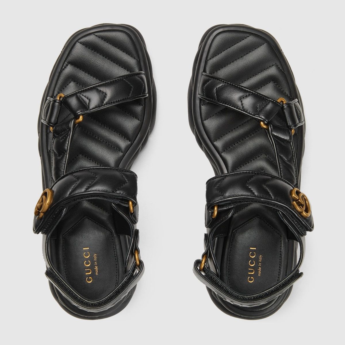 Gucci o1s1wg110225 Women's Sandals With Double G in Black Size US 6 / IT 36 - 5 Thumbnail