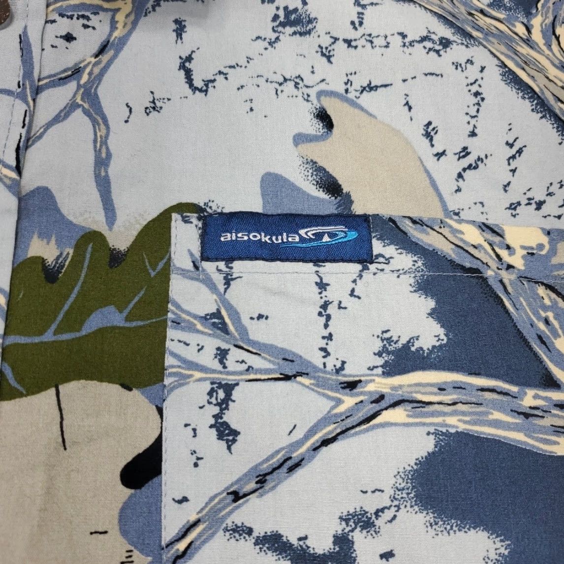 ALOHAS VINTAGE Aisokula Fiji Hawaiian Shirt Mens 4XL Button-Up Short Sleeve Floral Aloha Blue Size US XXL / EU 58 / 5 - 4 Thumbnail