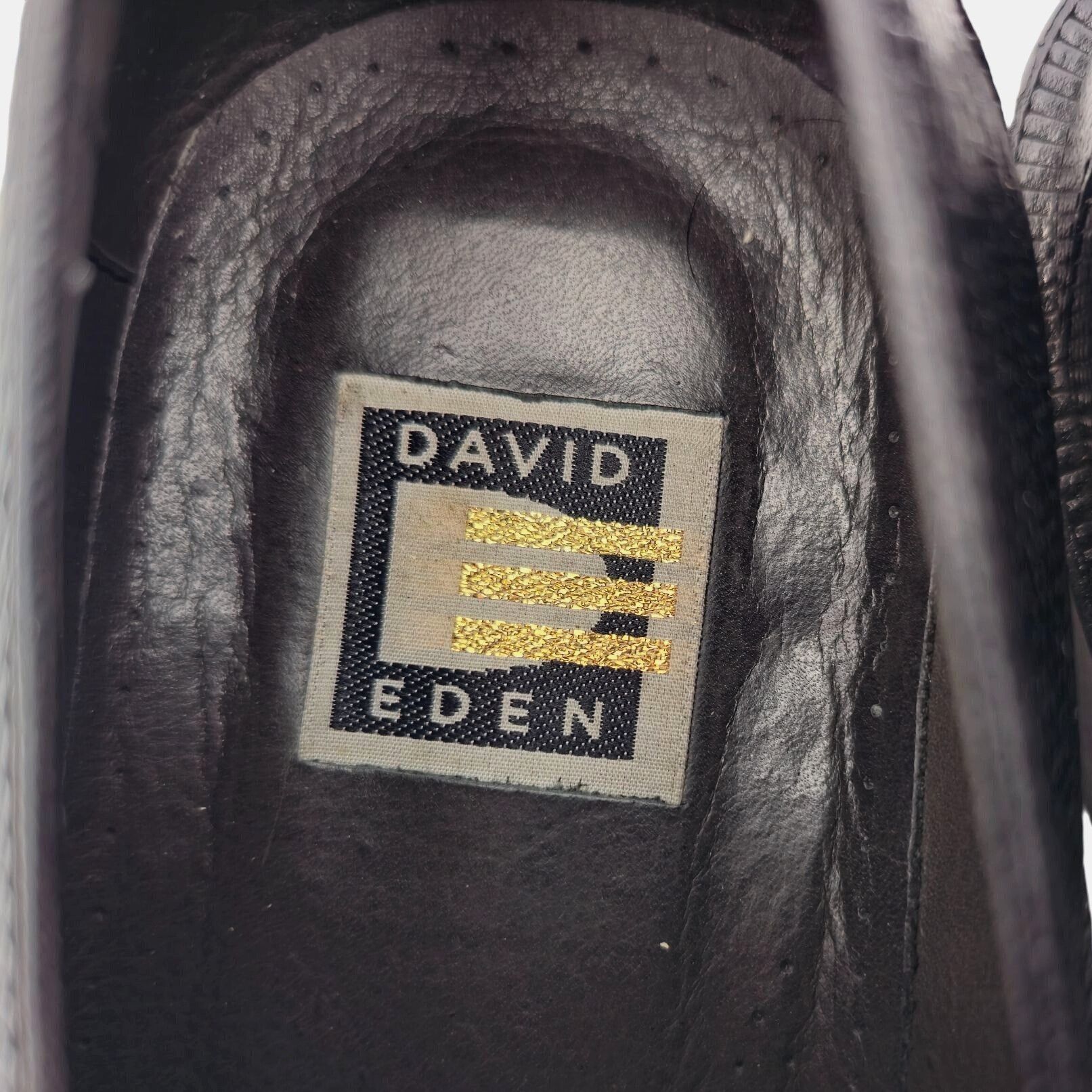 David Eden Vintage David Eden Exotic Teju Lizard Black Dress Shoes Mens Size US 10.5 / EU 43-44 - 12 Thumbnail