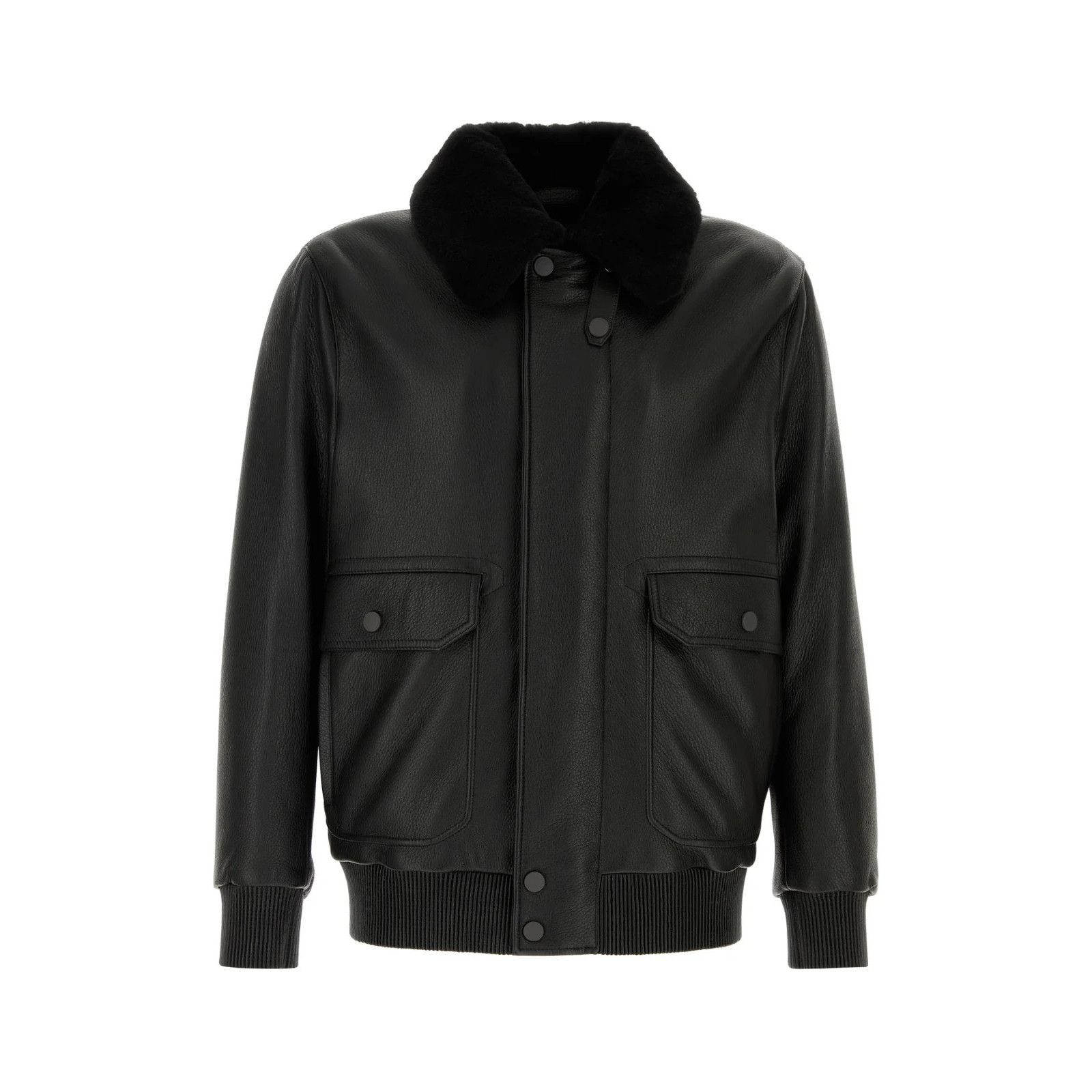 Brioni BRIONI Black Leather Jacket New & Authentic (Men's size:50;) Size US M / EU 48-50 / 2 - 1 Thumbnail