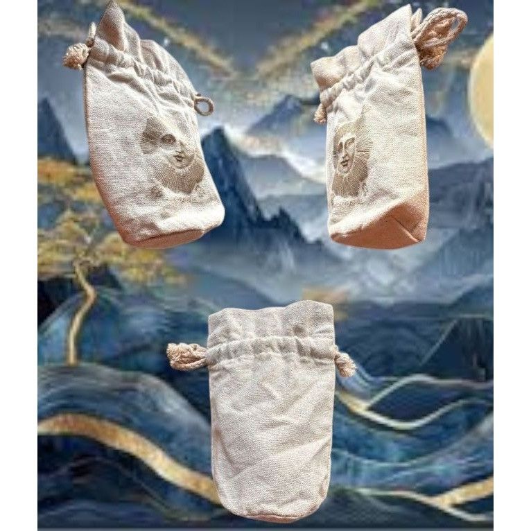 Vintage Drawstring Jewelry Pouch Good Mojo Co Sun Face Crystals Stas Size ONE SIZE - 6 Thumbnail