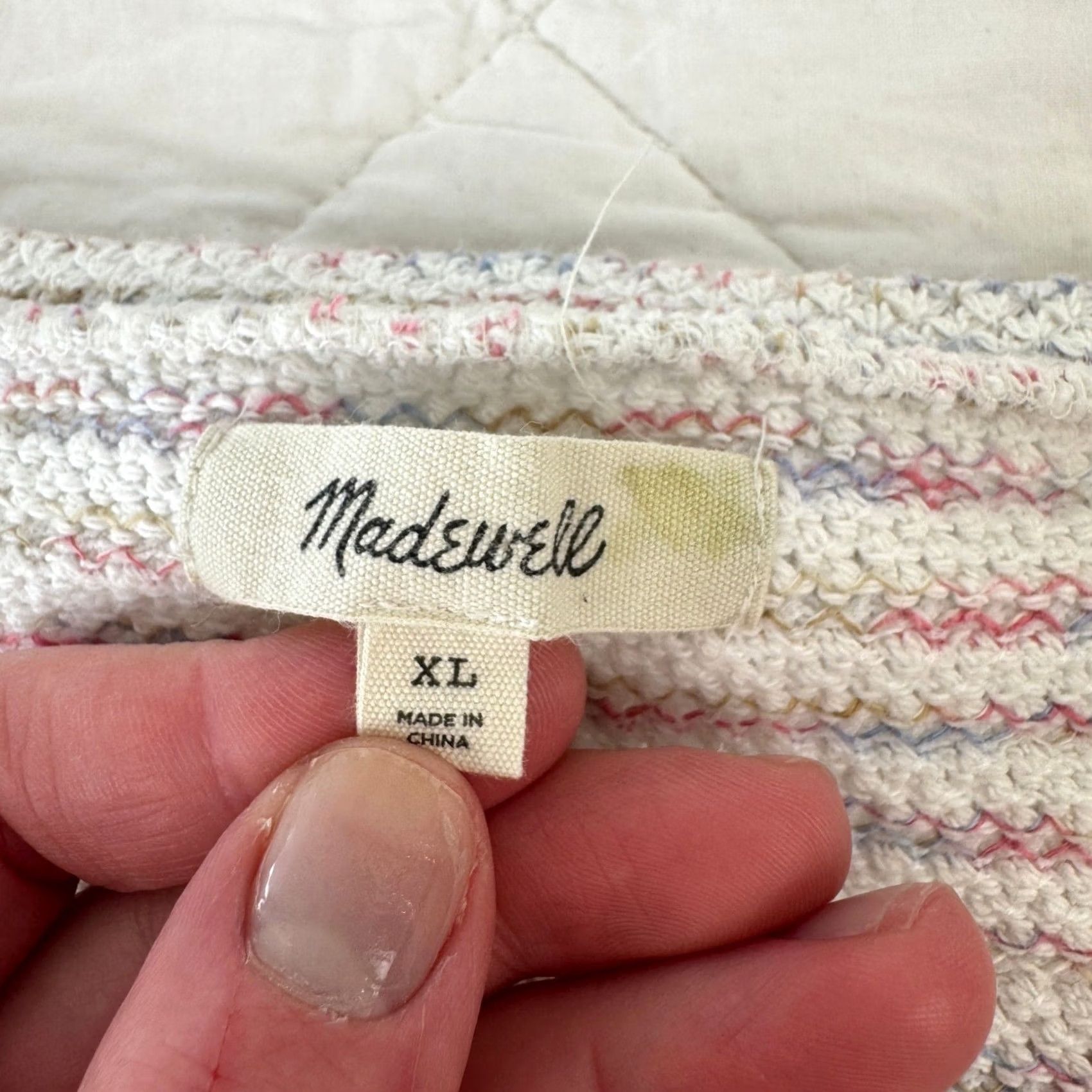 Madewell Madewell Womens Scoop Neck Pullover Sweater Knit Top XL Space-Dye Stripe Multicolor Size XL / US 12-14 / IT 48-50 - 3 Thumbnail