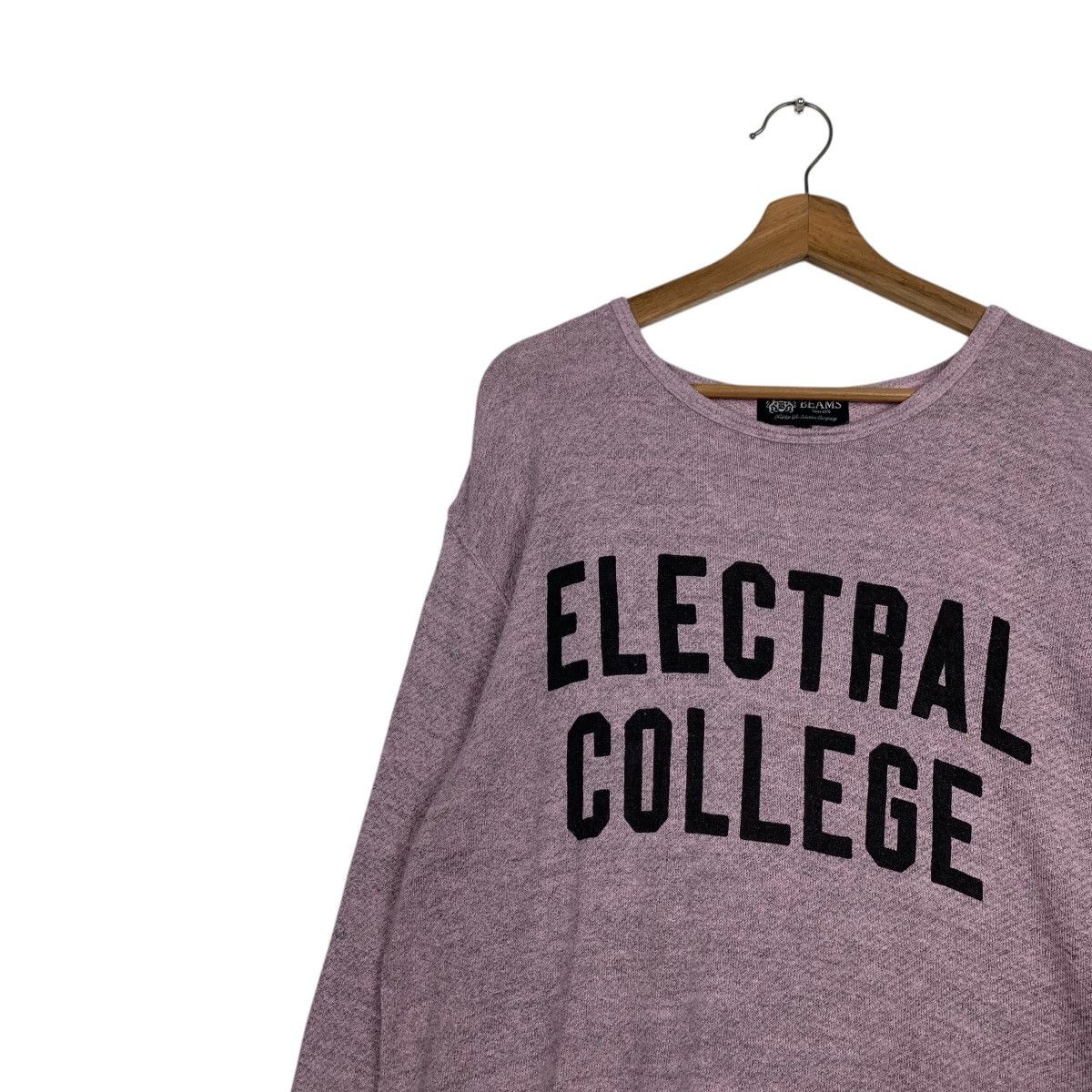 Beams Plus BEAMS Electral College Big Logo Pink Sweater #2426-C108 Size L / US 10 / IT 46 - 6 Thumbnail