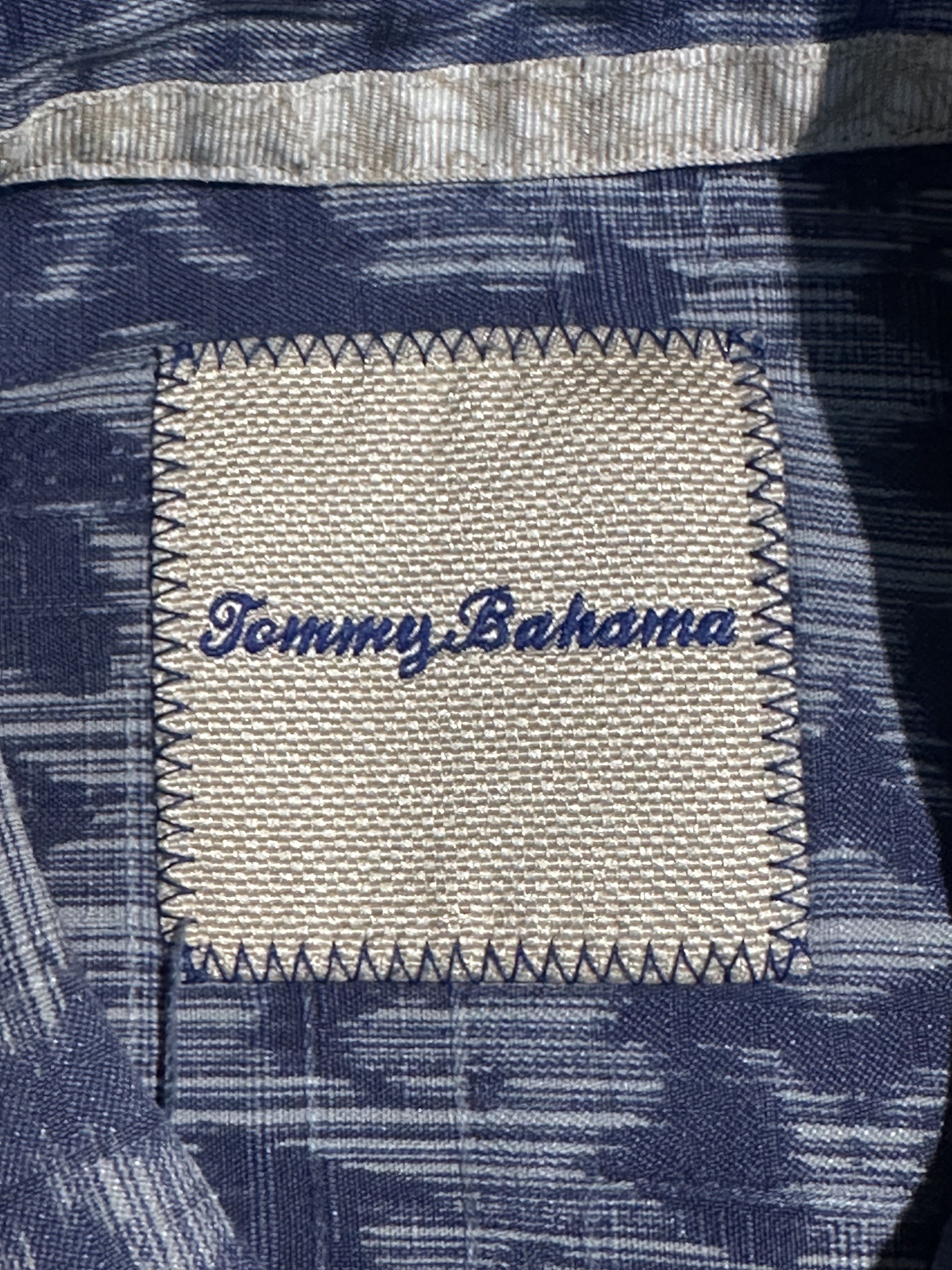 Tommy Bahama Tommy Bahama Blue Silk Hawaiian Shirt Size US L / EU 52-54 / 3 - 3 Thumbnail