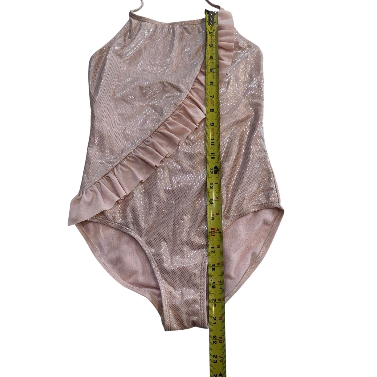 Other Cat & Jack L Y(10/12) Swimsuit Rose Gold Shimmer Ruffle Halr Size L / US 10 / IT 46 - 3 Thumbnail