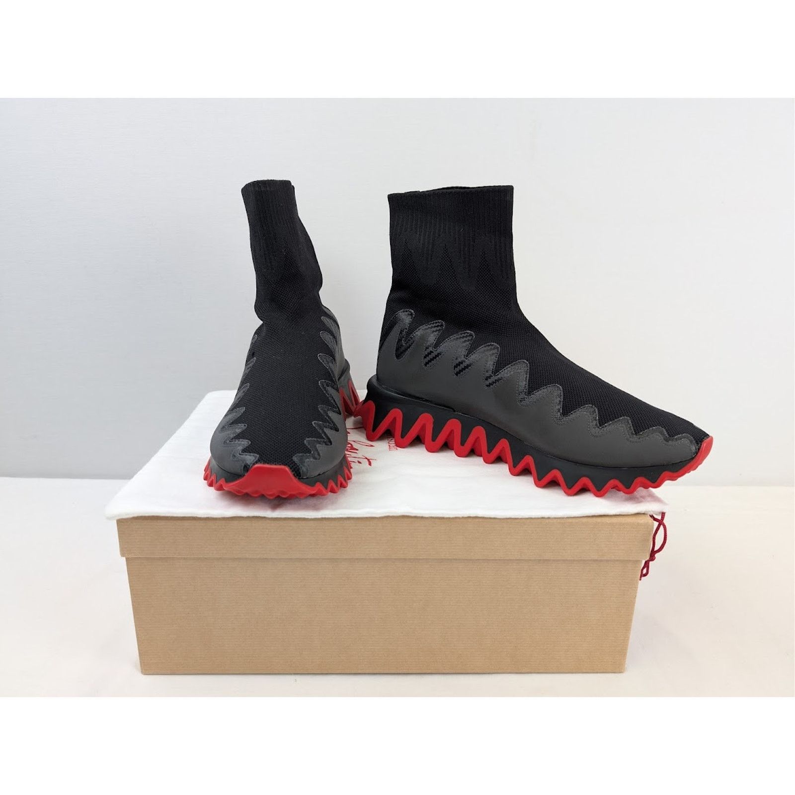 Christian Louboutin o1rshd1 Sharky Sock Sneakers in Black Size US 10.5 / EU 43-44 - 17 Thumbnail