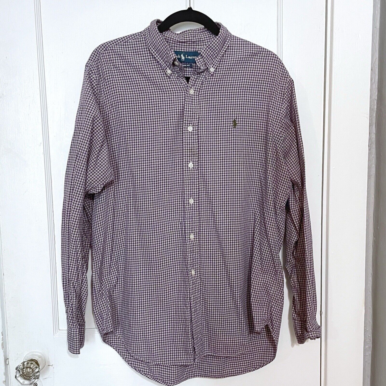 Ralph Lauren Ralph Lauren Purple Plaid Cotton Button Up Shirt Large Size US L / EU 52-54 / 3 - 1 Thumbnail