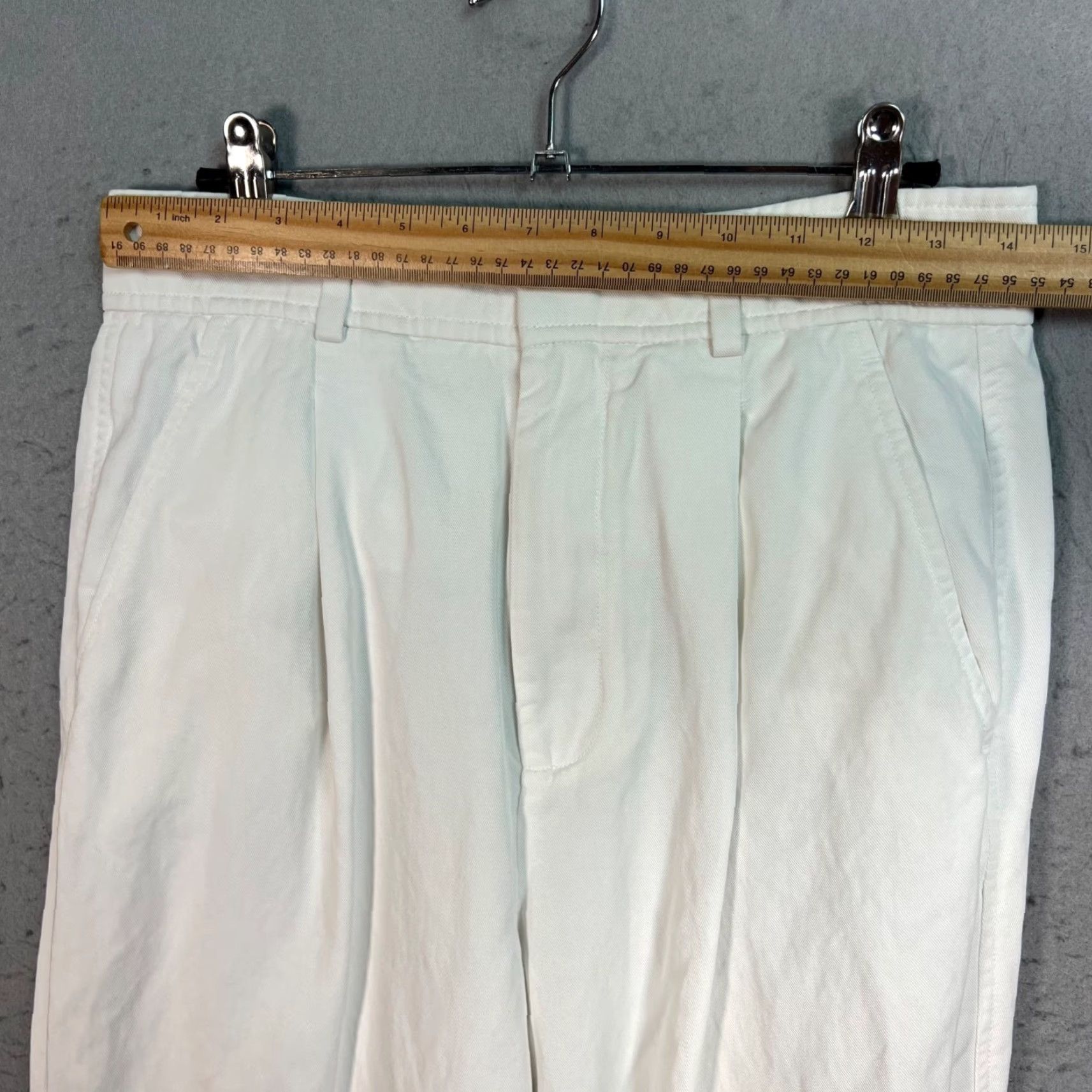 Everlane Everlane White Pleated TENCEL Cotton Blend Pants Womens Size 6 High Rise Inseam 26 Ankle Tapered Size 28" / US 6 / IT 42 - 5 Thumbnail