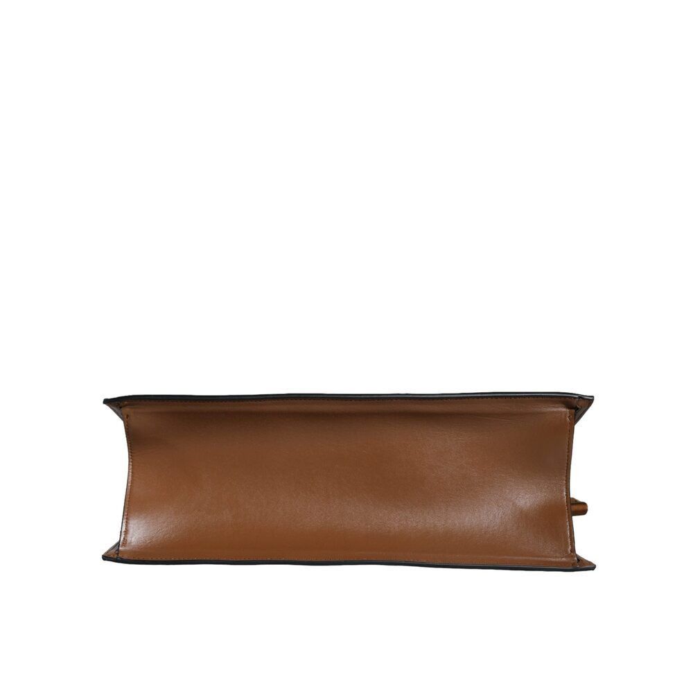 Versace Versace Brown Top Handle Jacquard Leather Logo Crossbody Tot Size ONE SIZE - 6 Thumbnail