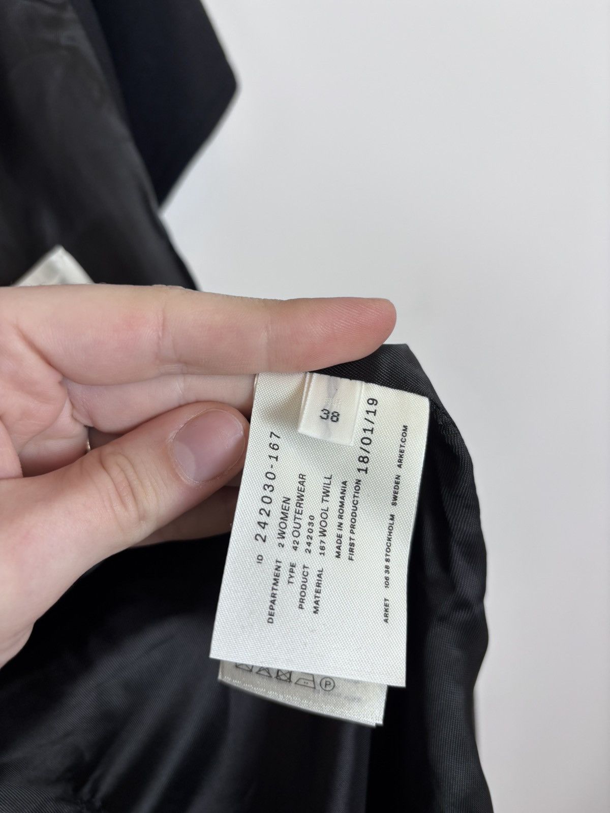 Arket Arket Women’s Black Wool Twill Double Breasted Peacoat Coat Size M / US 6-8 / IT 42-44 - 16 Thumbnail