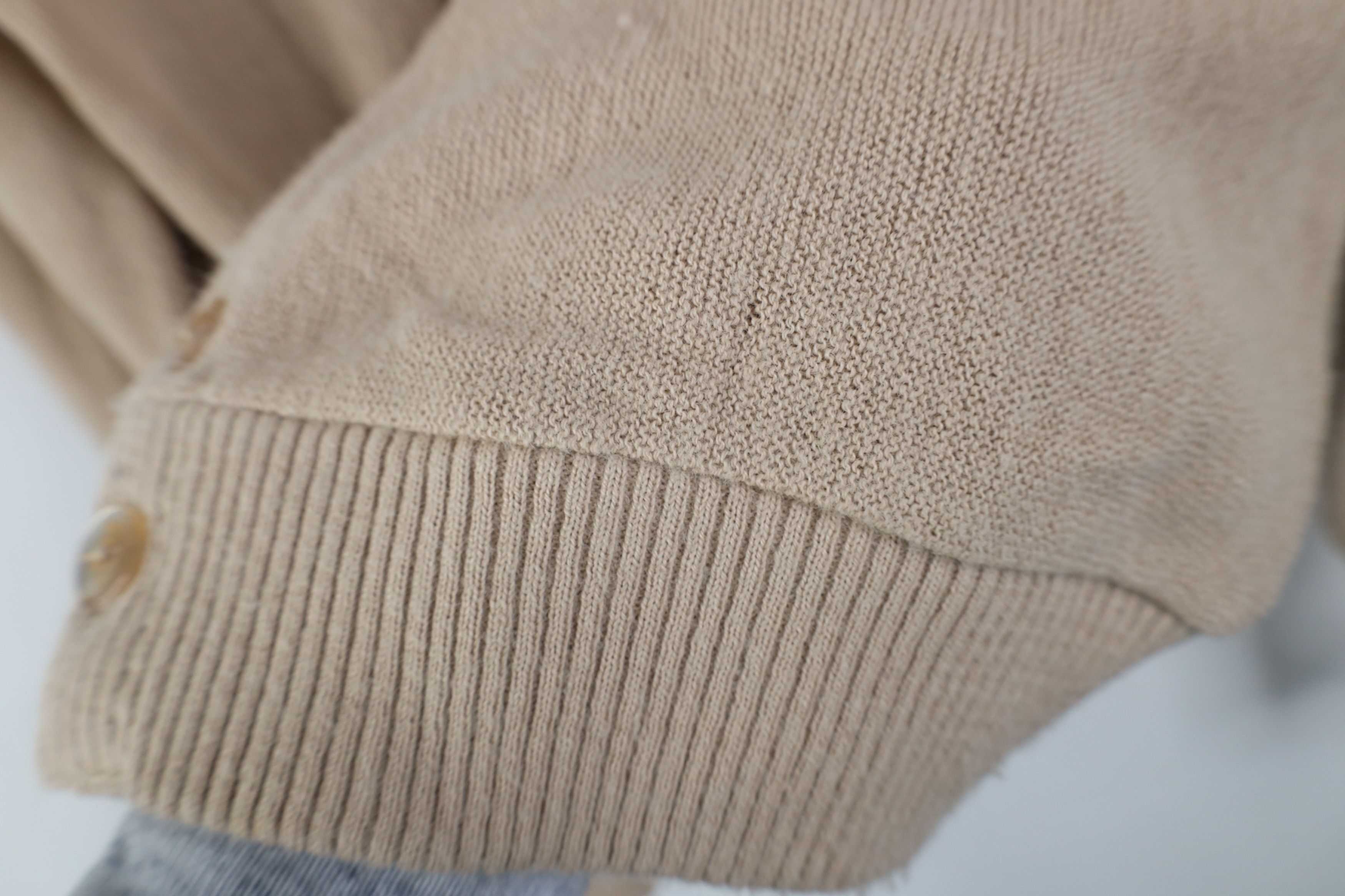 Vintage Vintage 70s Streetwear Knit Cardigan Sweater Beige USA Size US M / EU 48-50 / 2 - 6 Thumbnail