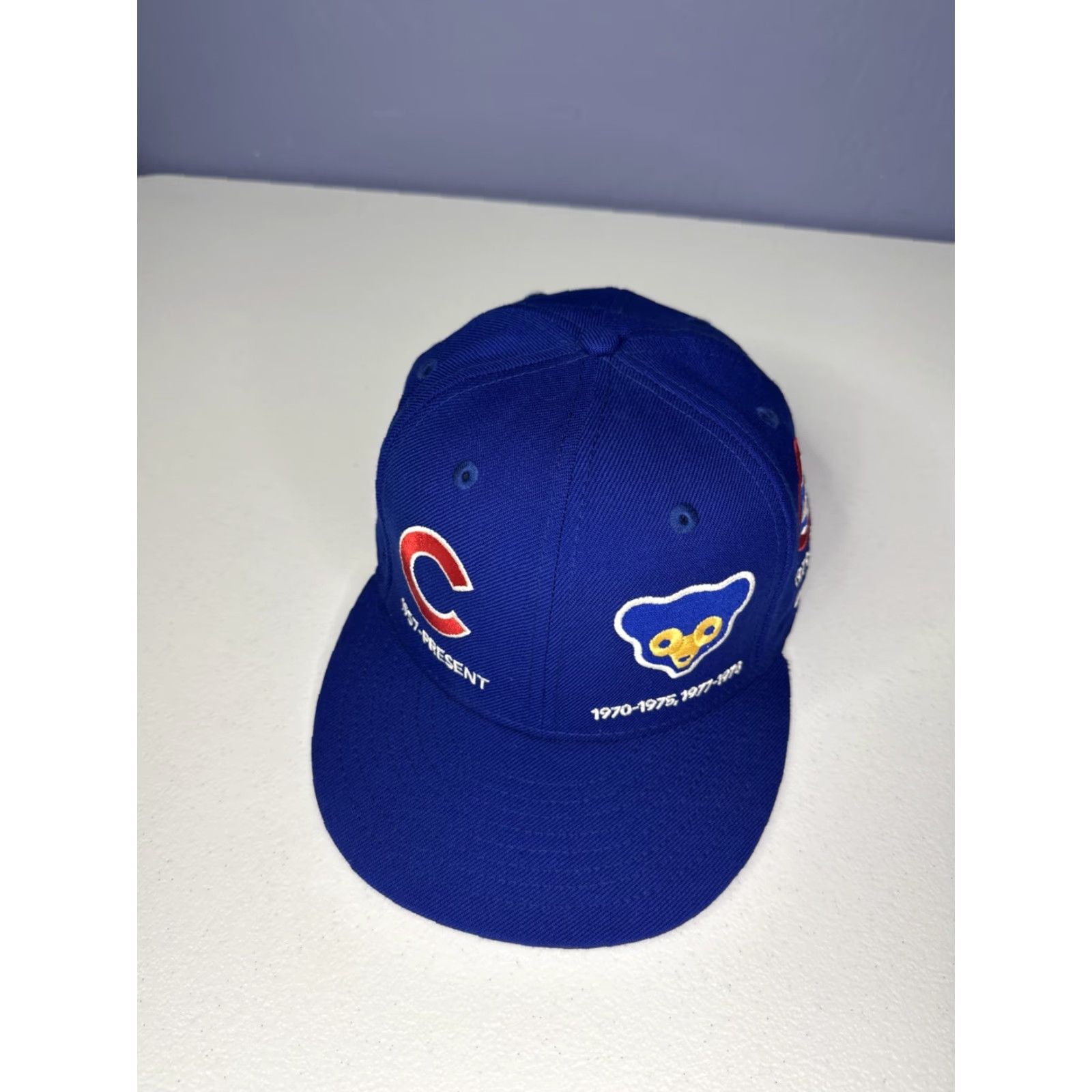 New Era Chicago Cubs New Era Logo Timeline All Over Print Hat Fitted Baseball Cap 7 3/8 Men Blue Baseball Cap 7 3/8? Size ONE SIZE - 4 Thumbnail
