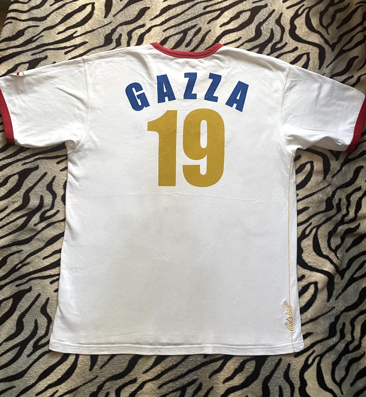 Ringspun Vintage Paul Gascoigne Gazza England T Shirt Size US L / EU 52-54 / 3 - 5 Thumbnail