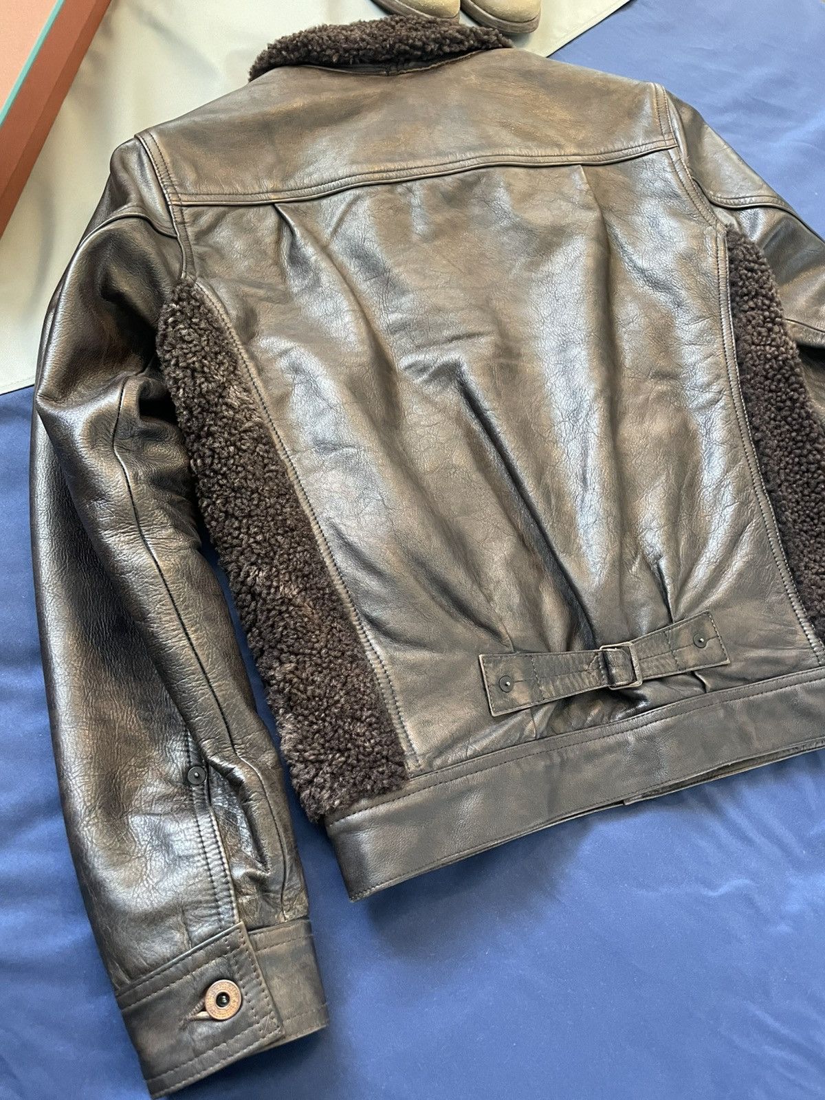 RRL Ralph Lauren RRL Ralph Lauren Shearling Leather Grizzly Jacket XS Brown Size US XS / EU 42 / 0 - 19 Thumbnail
