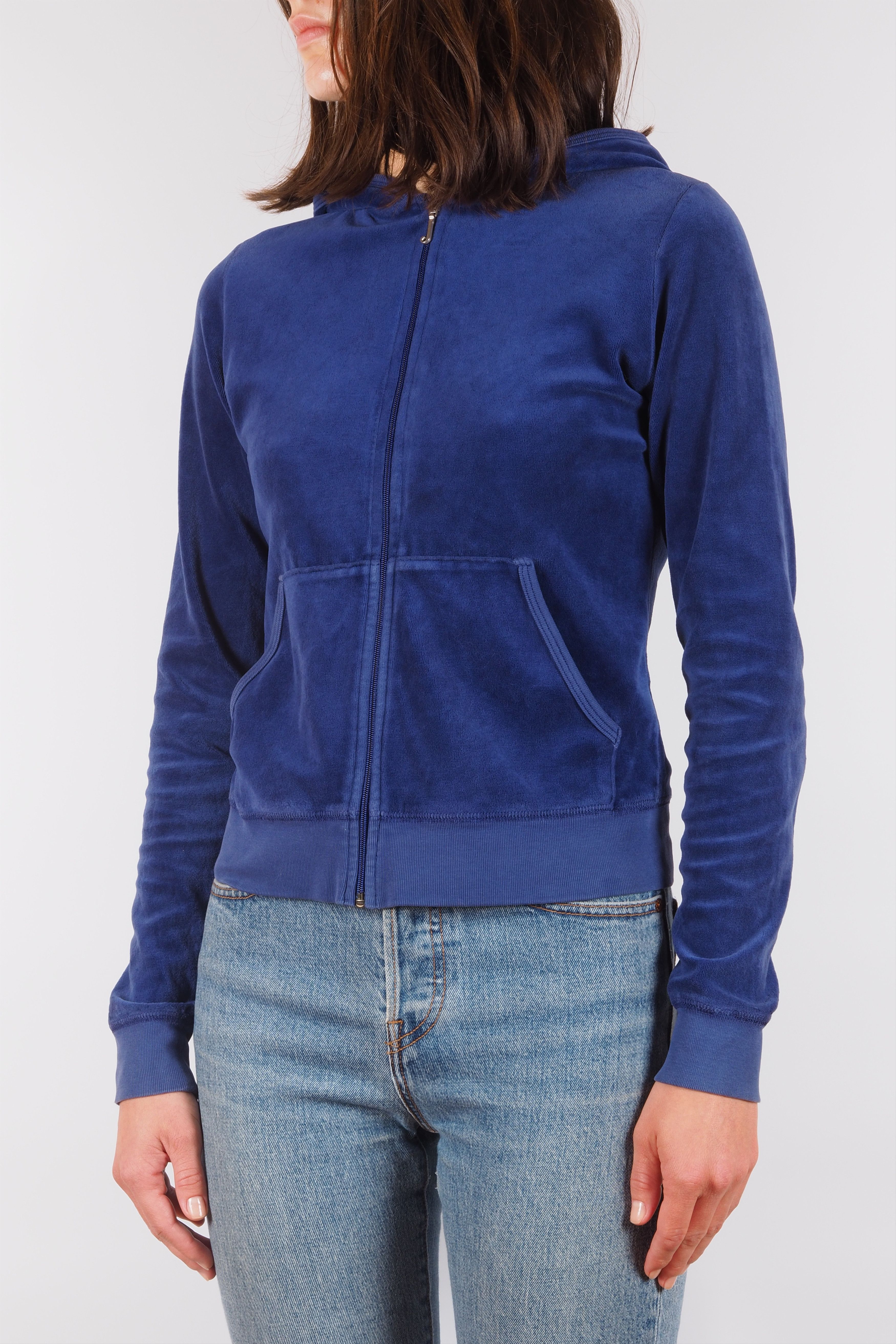 Juicy Couture Juicy Couture Vintage Blue Velour Zip Hoodie Size XS / US 0-2 / IT 36-38 - 3 Thumbnail