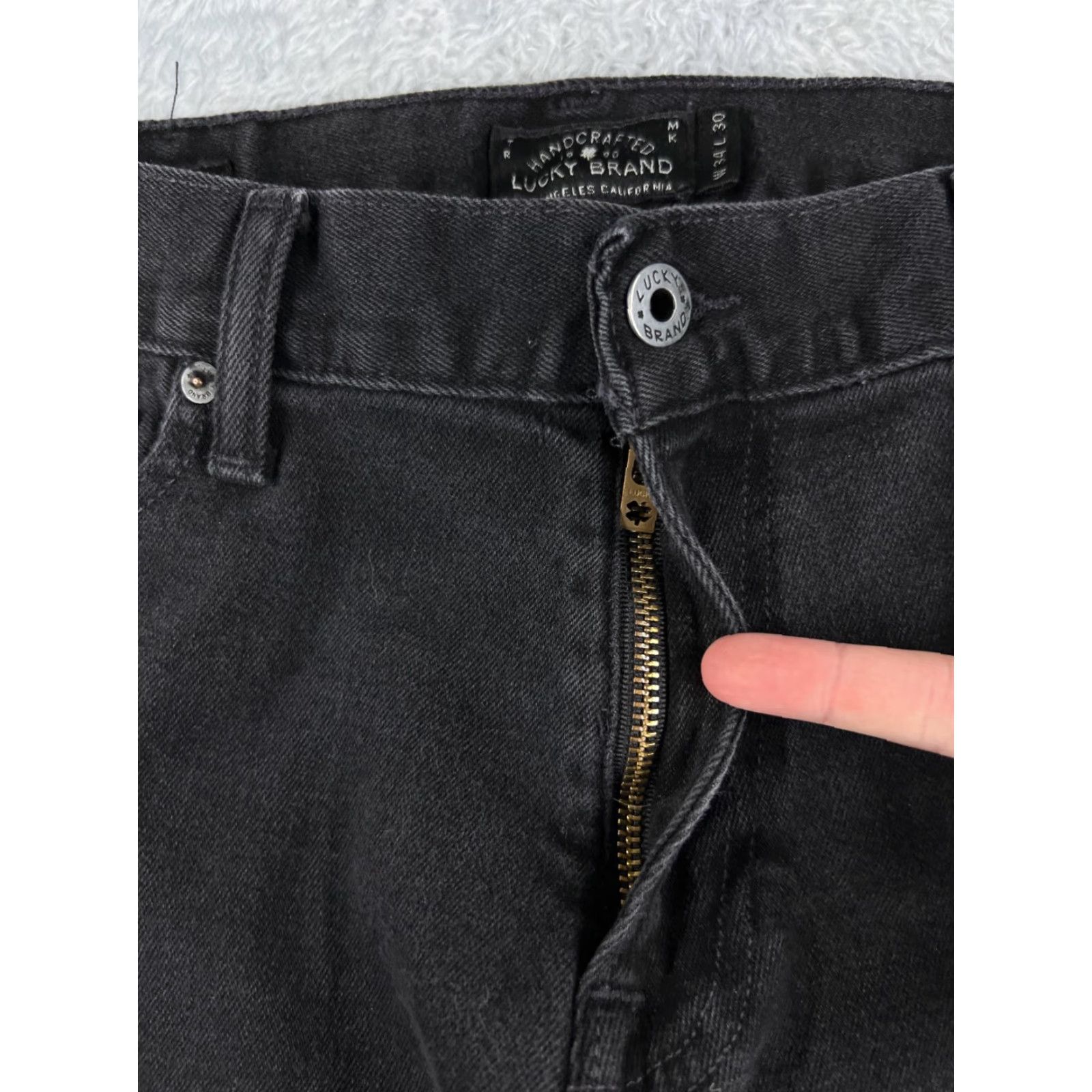 Lucky Brand Lucky Brand Jeans Men 34 Black Denim Straight Cotton Blend Stretch 34x27 Casual Regular 5-Pocket Design Mens Jeans Size US 34 / EU 50 - 5 Thumbnail