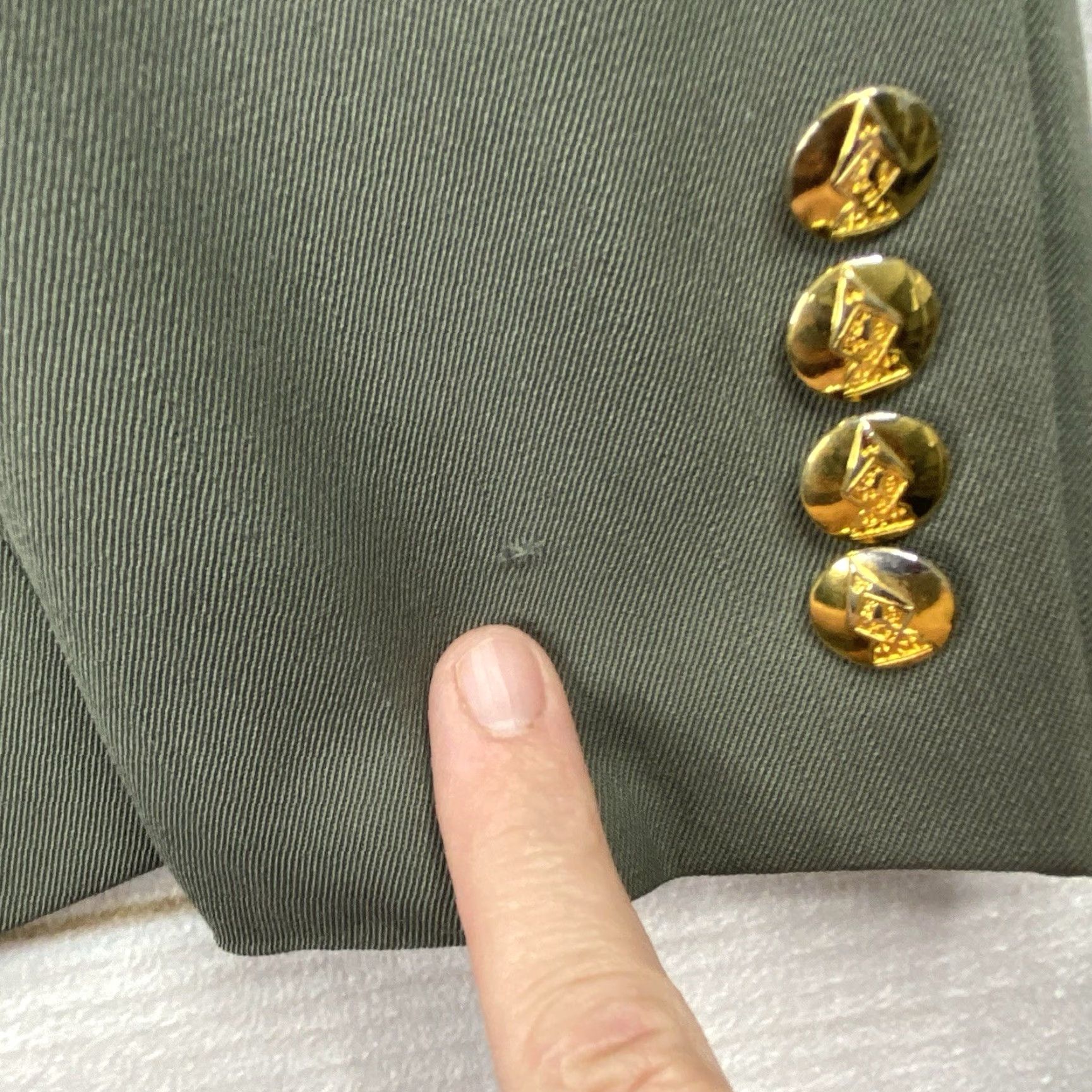 Austin Reed VINTAGE Austin Reed Blazer Skirt 2 Piece Womens 10 Green Gold USA Wool Button Front 1-Button Notch Lapel Regular Long Sleeve Solid Size 32" / US 10 / IT 46 - 4 Thumbnail