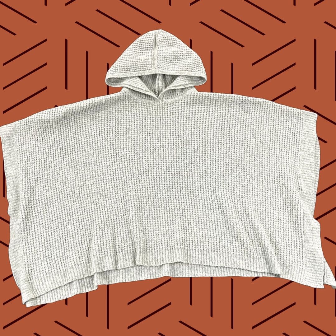 Carbon CARBON 2 COBALT Sweater Womens L/XL Gray Cape Poncho Wool Blend Knit Pullover Size XL / US 12-14 / IT 48-50 - 1 Thumbnail