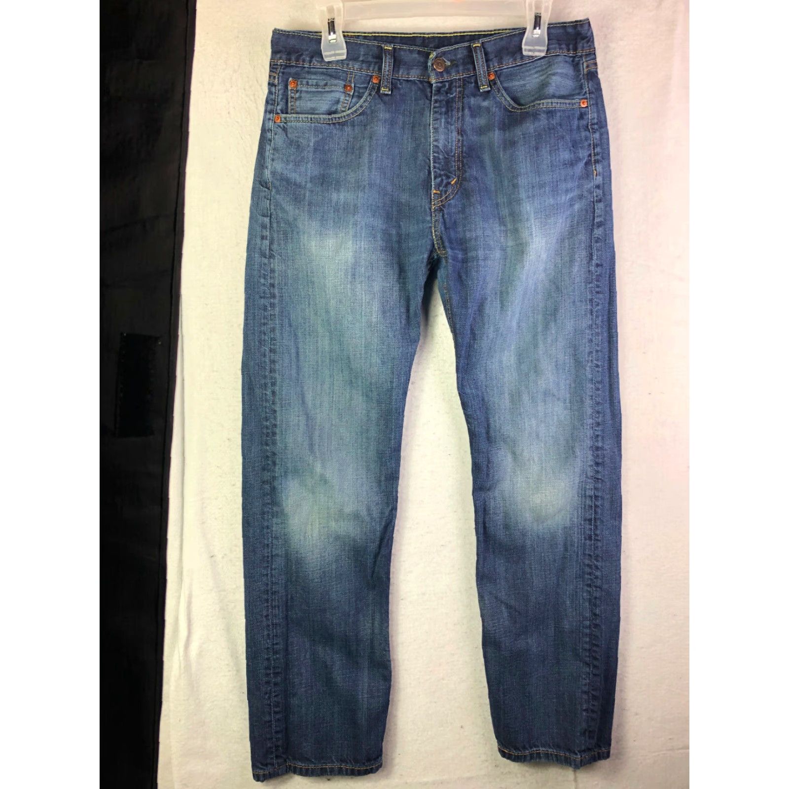 Levi's Levi's 505 Mid Rise Straight Leg Jeans Mens Size W33 L32 Blue Denim Size US 33 - 2 Thumbnail