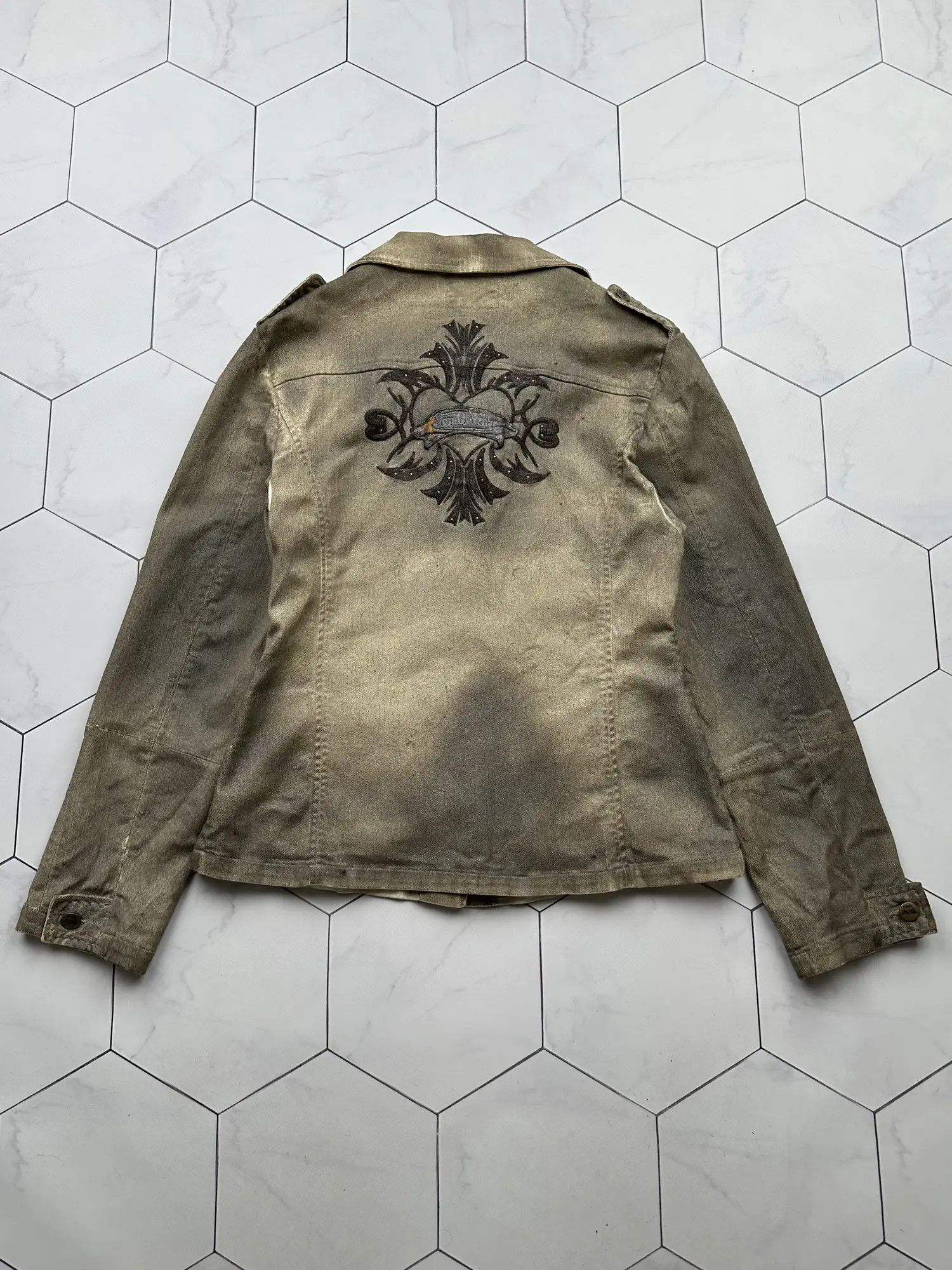 Von Dutch Von Dutch Faded Waxed Vintage Jacket (B38) Size M / US 6-8 / IT 42-44 - 8 Thumbnail