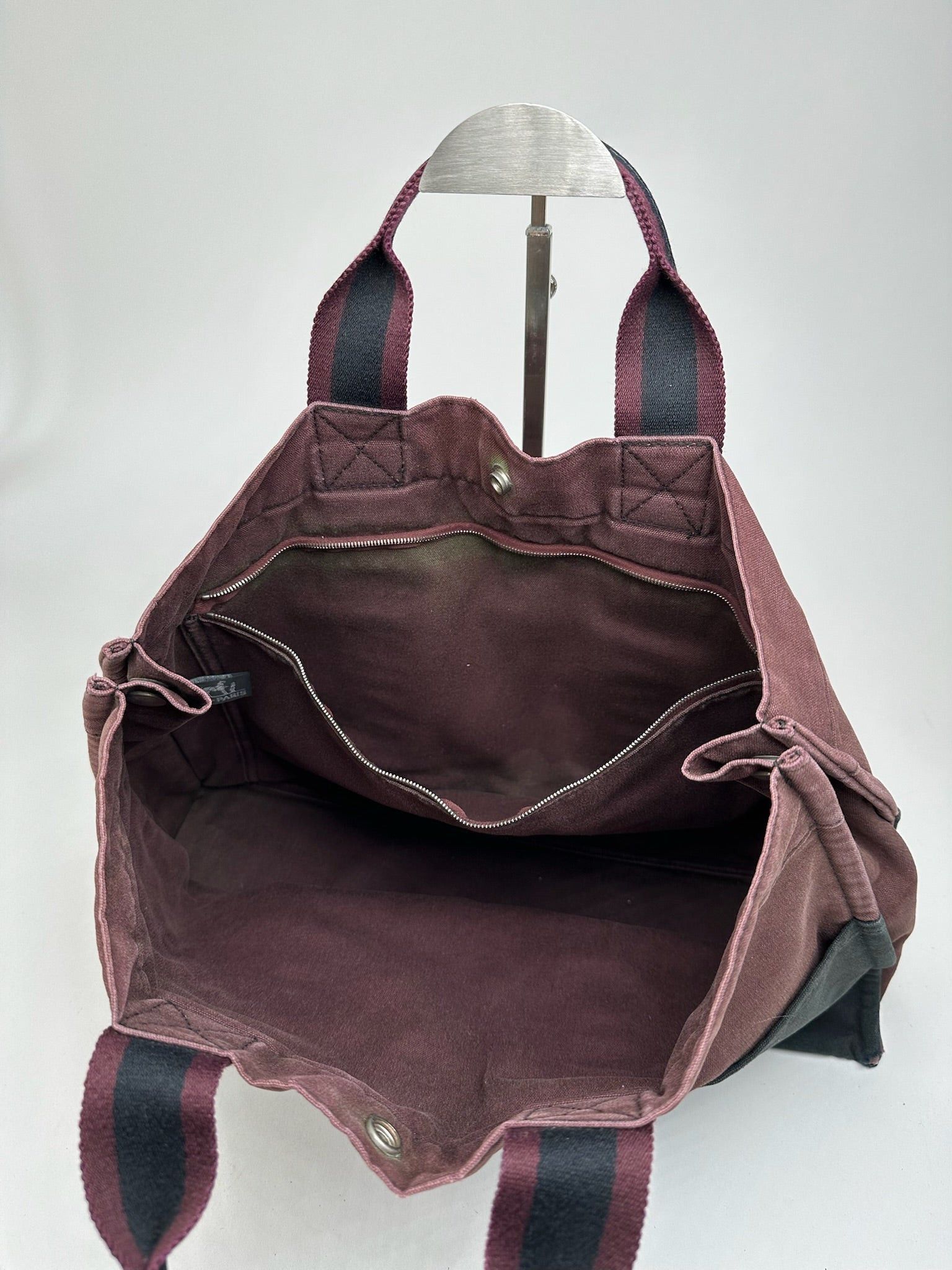 Other Vintage Hermes Canvas Shopper Purple Black Size ONE SIZE - 1 Thumbnail