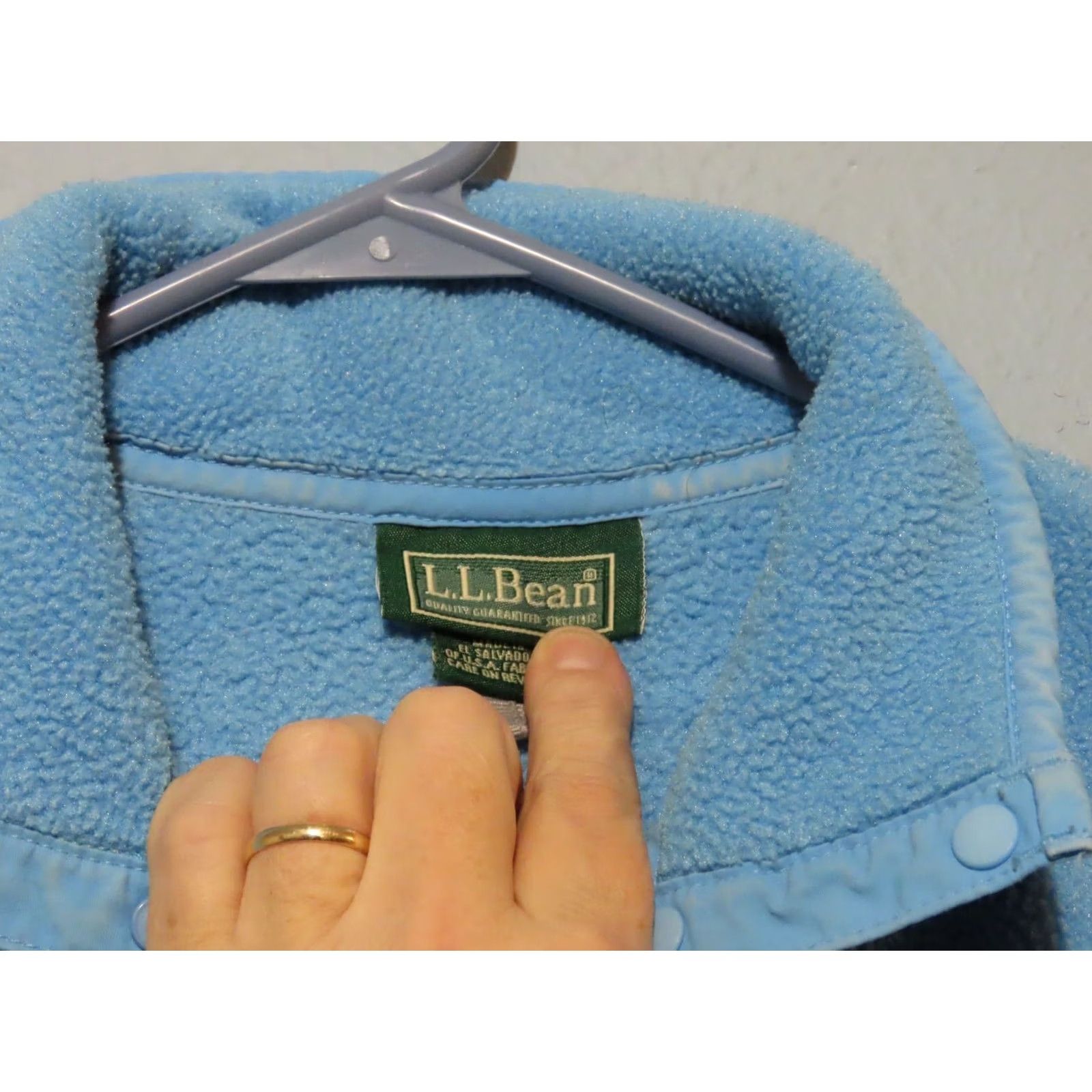 Vintage LL Bean Womens M Regular 1/4 Snap Sweater Pullover Light Blue Fleece Shirt Pullover Mens Womens Girls Boys Size M / US 6-8 / IT 42-44 - 4 Thumbnail