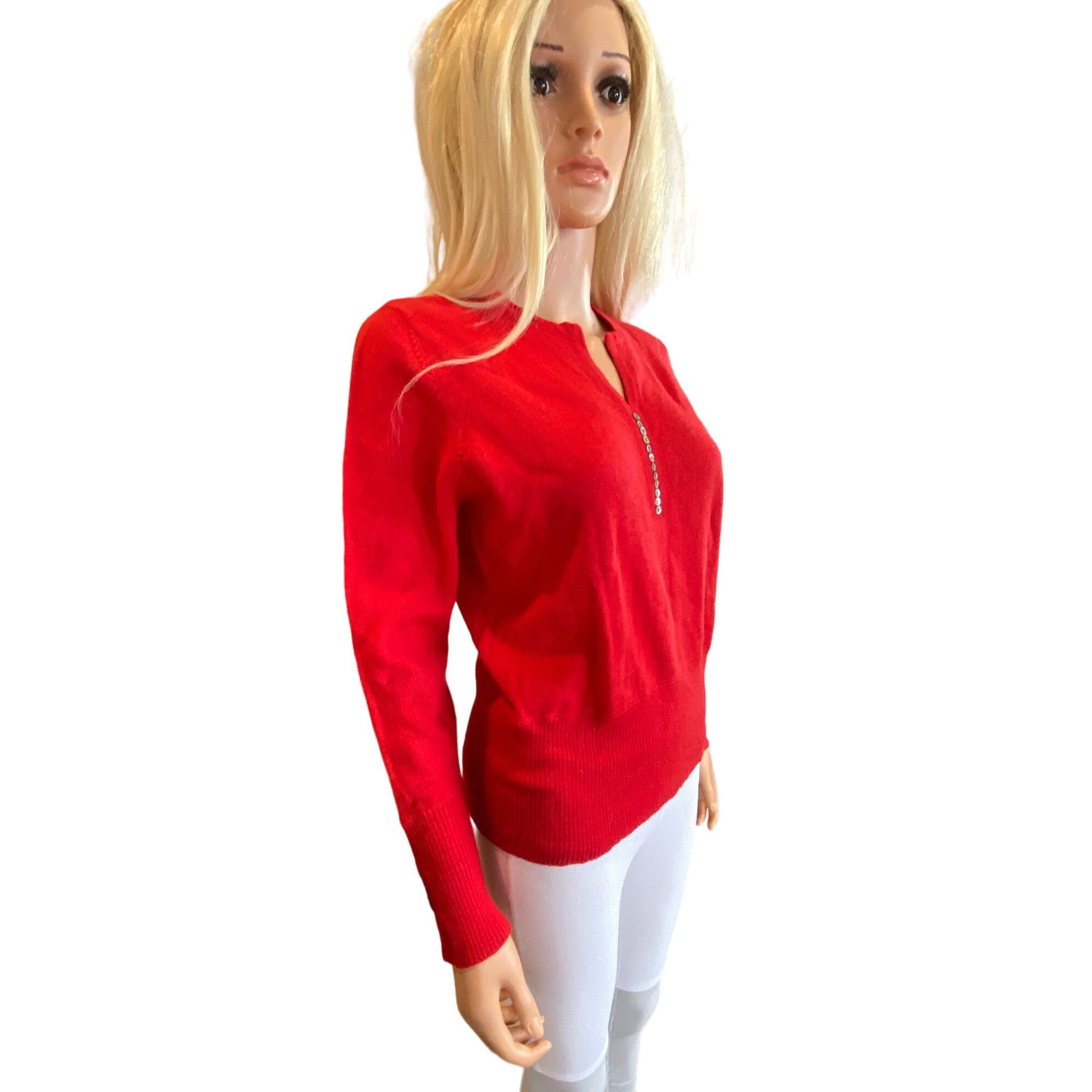 Vintage Susan Bristol Vintage 100% Merino Wool Red Sweater Women's L Size XL / US 12-14 / IT 48-50 - 9 Thumbnail