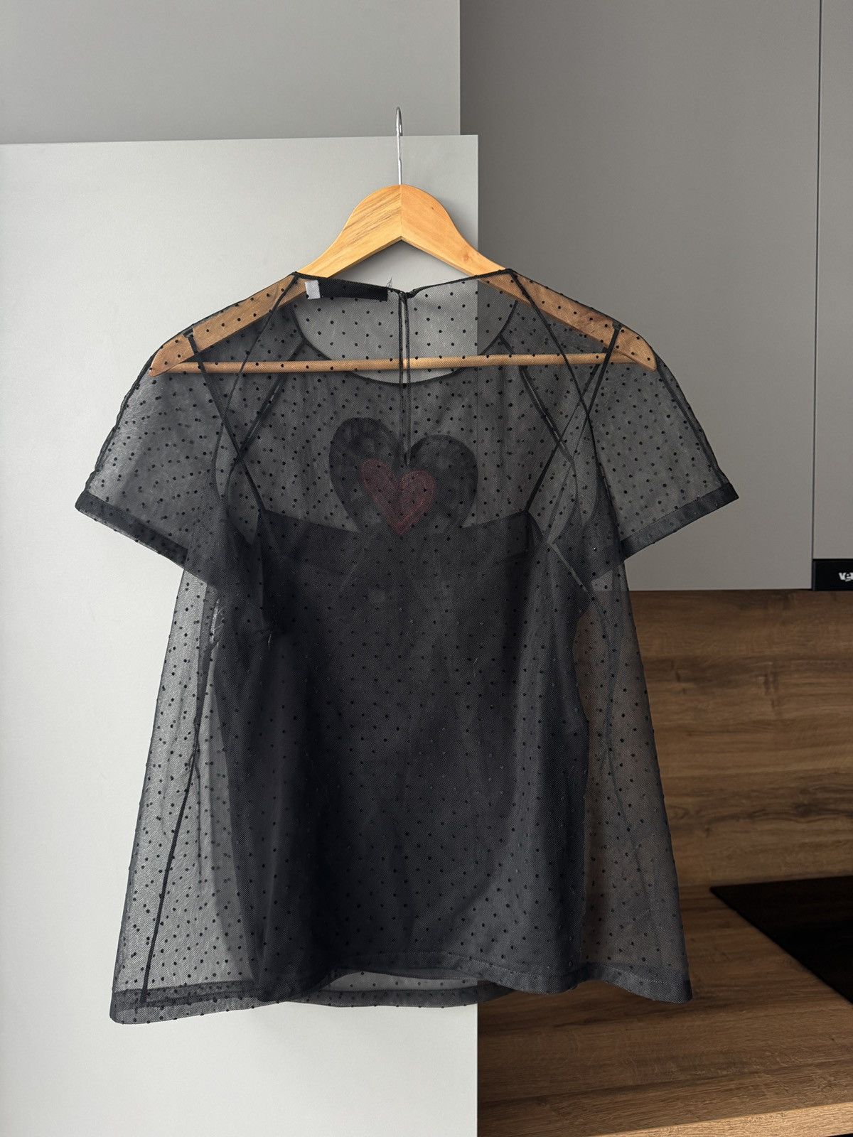 Dior Christian Dior Black Silk Organza Heart Embelishment Blouse Size XS / US 0-2 / IT 36-38 - 7 Thumbnail