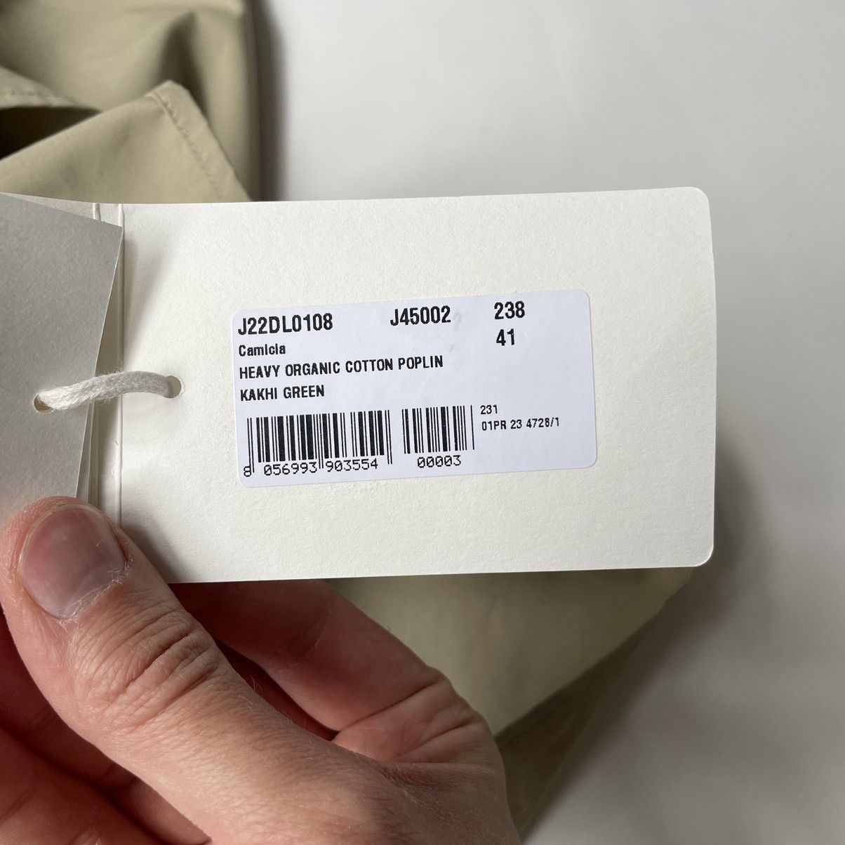 Jil Sander Sage Green Cotton Utility Shirt Size US L / EU 52-54 / 3 - 12 Thumbnail