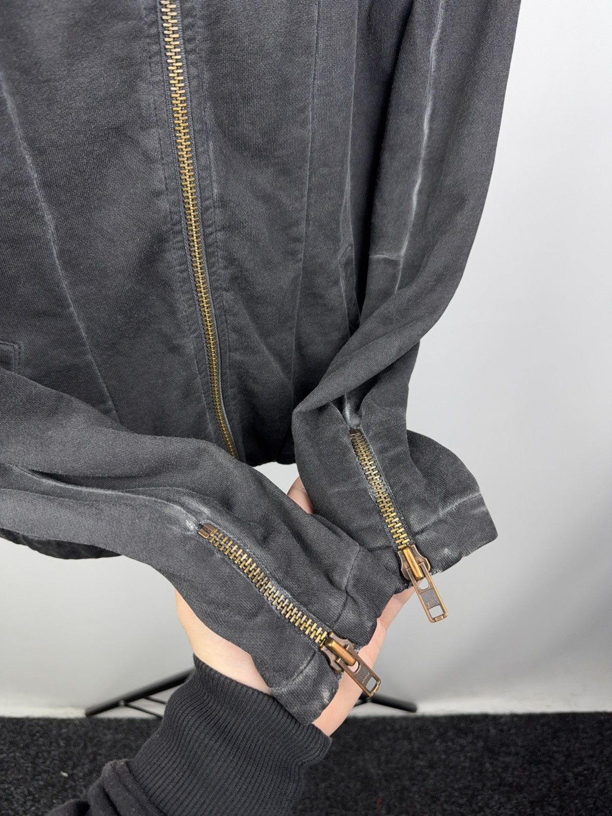 LIEBESKIND BERLIN Avant Garde Gothic Liebeskind Berlin Gray Moto Zip Jacket Size M / US 6-8 / IT 42-44 - 8 Thumbnail