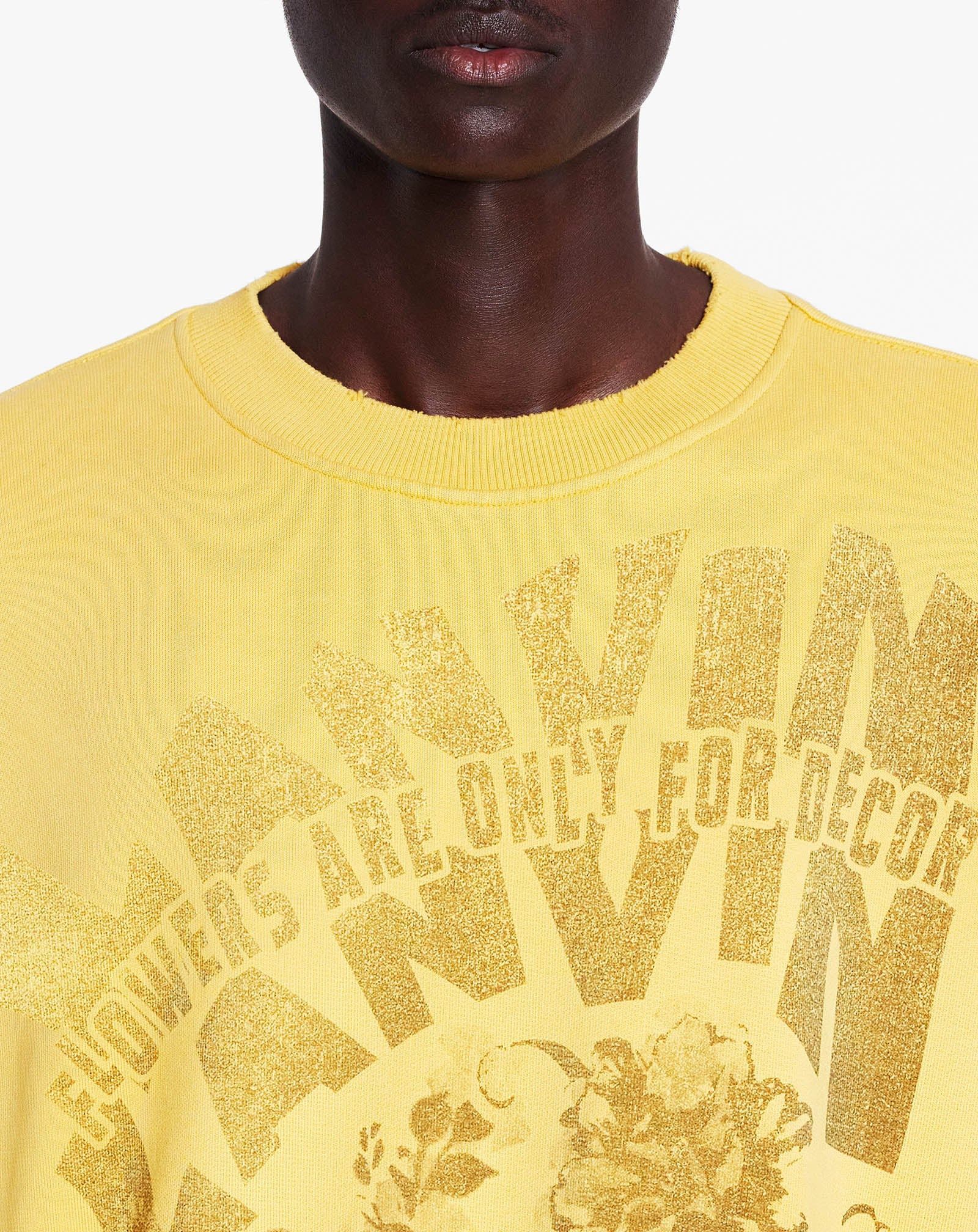 Lanvin o1mle0825 Unisex Loose Fit Printed Sweatshirt in Yellow Size US S / EU 44-46 / 1 - 6 Thumbnail