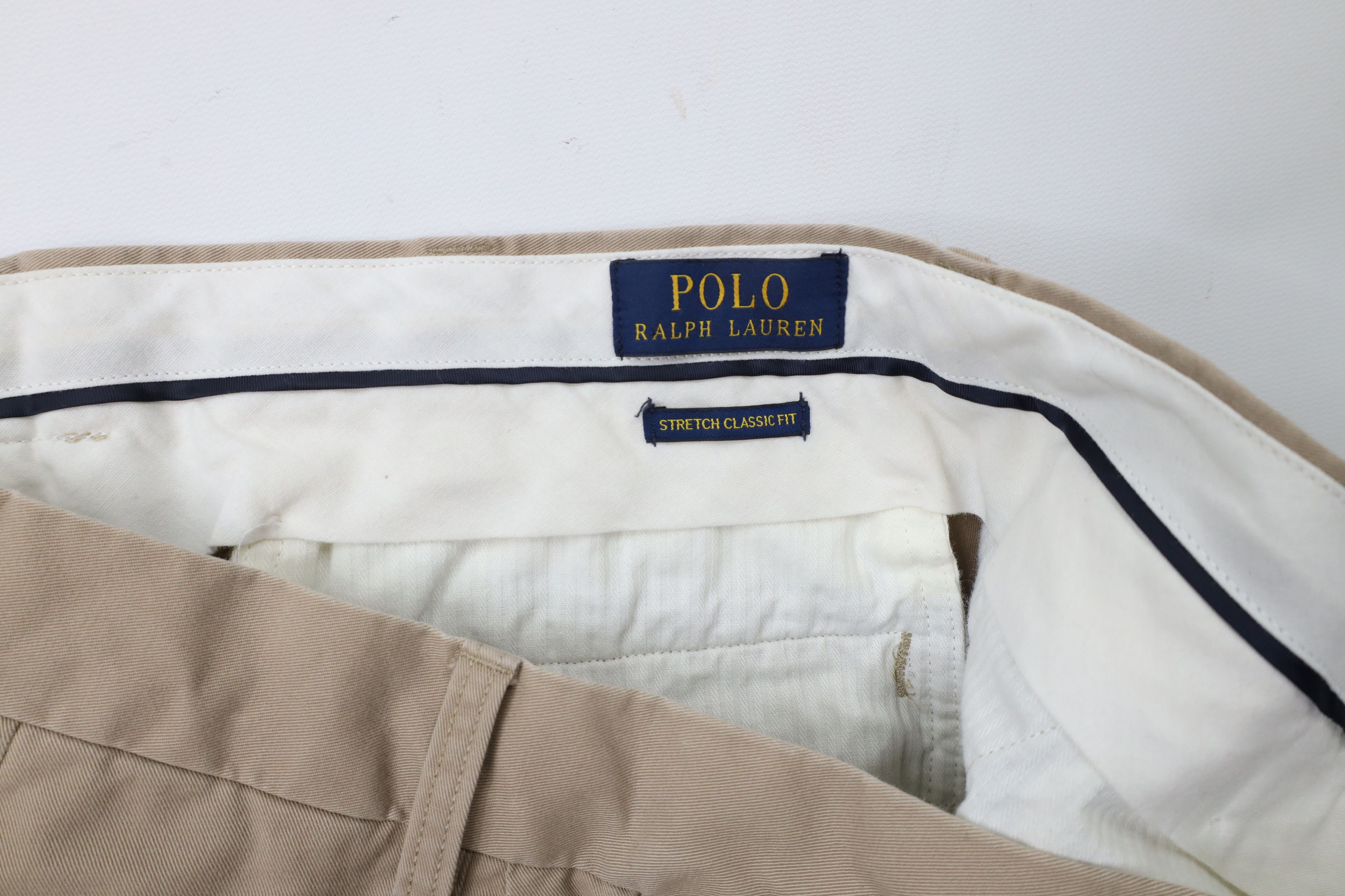 Ralph Lauren × Vintage Vintage Ralph Lauren Stretch Wide Leg Chino Pants Beige Size US 36 / EU 52 - 8 Thumbnail
