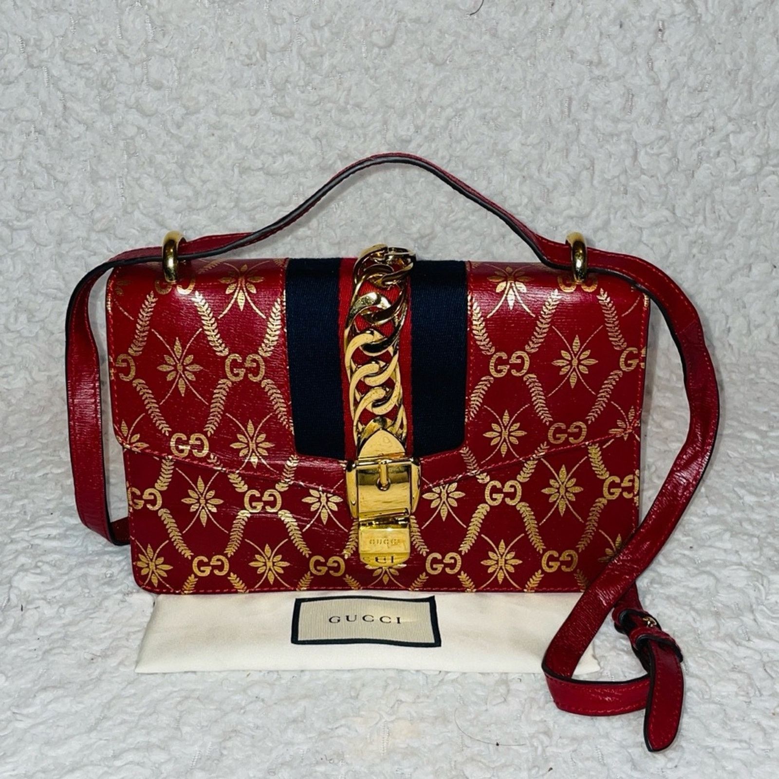 Gucci Gucci Sylvie Gold Foil GG Star Crossbody 524405 Size ONE SIZE - 1 Thumbnail