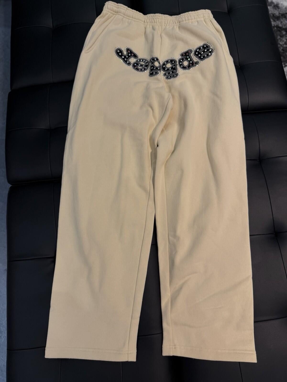 Sp5der Size Small - Sp5der Worldwide Cream Stone Sweatpants Spider Size US 30 / EU 46 - 2 Thumbnail