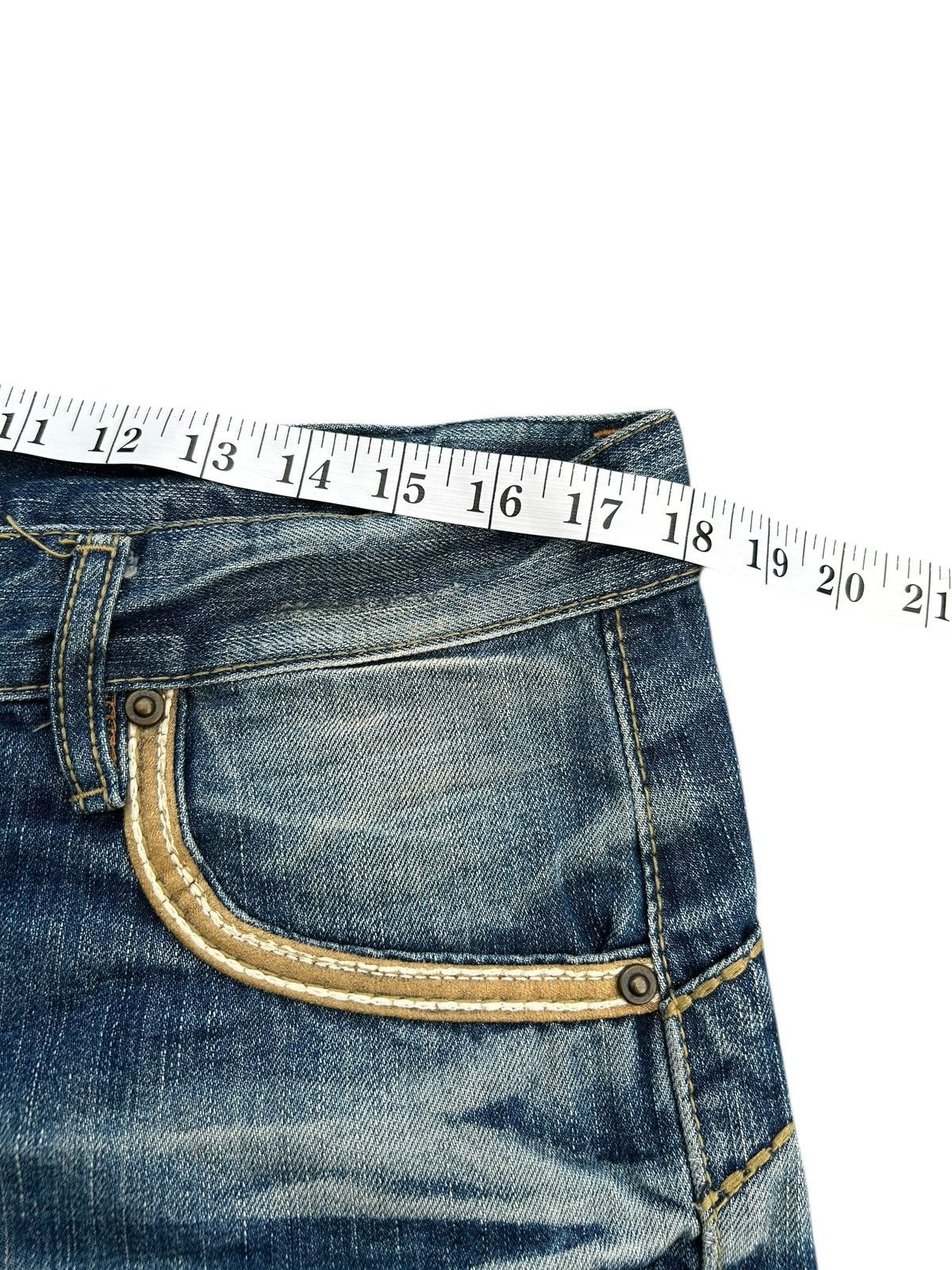 Kapital Yoshitomo Nara Lolita Buckle Back Distressed Denim Jeans Size US 36 / EU 52 - 20 Thumbnail