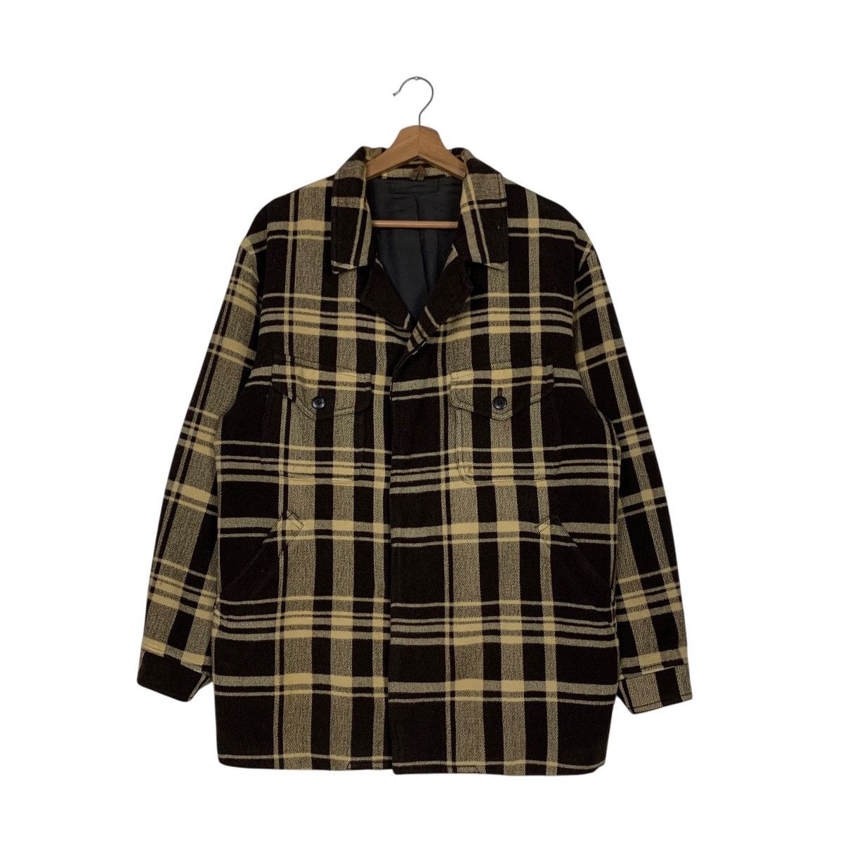 Japanese Brand Vintage PASHU SHIN HOSOKAWA Checked Flannel Jacket 2918-C132 Size US M / EU 48-50 / 2 - 1 Thumbnail