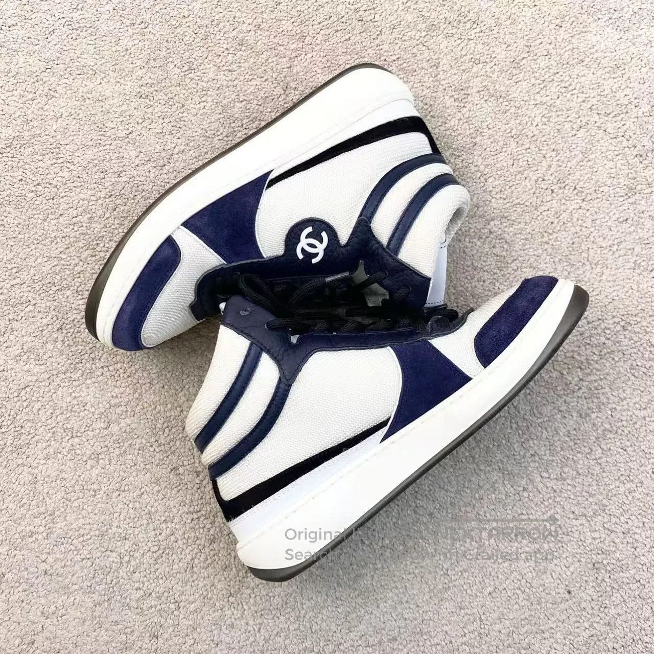 Chanel Chanel Blue and white high-top sneakers| Size US 6 / IT 36 - 3 Thumbnail