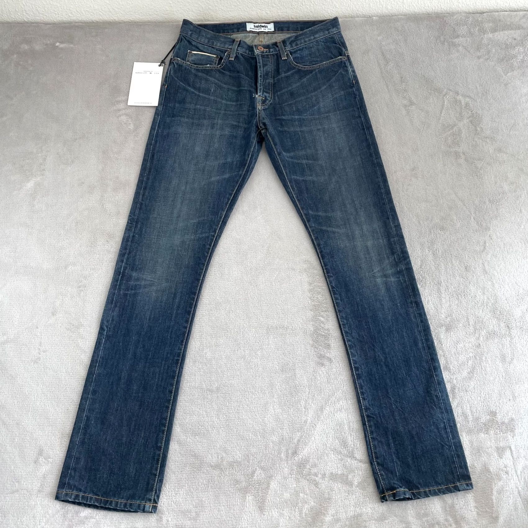 YOKE BALDWIN Jeans The 77 The Drop Yoke Straight Jeans Men 32x35 Blue Regular Modern 5-Pocket Design Vintage No N/A Size US 31 - 6 Thumbnail