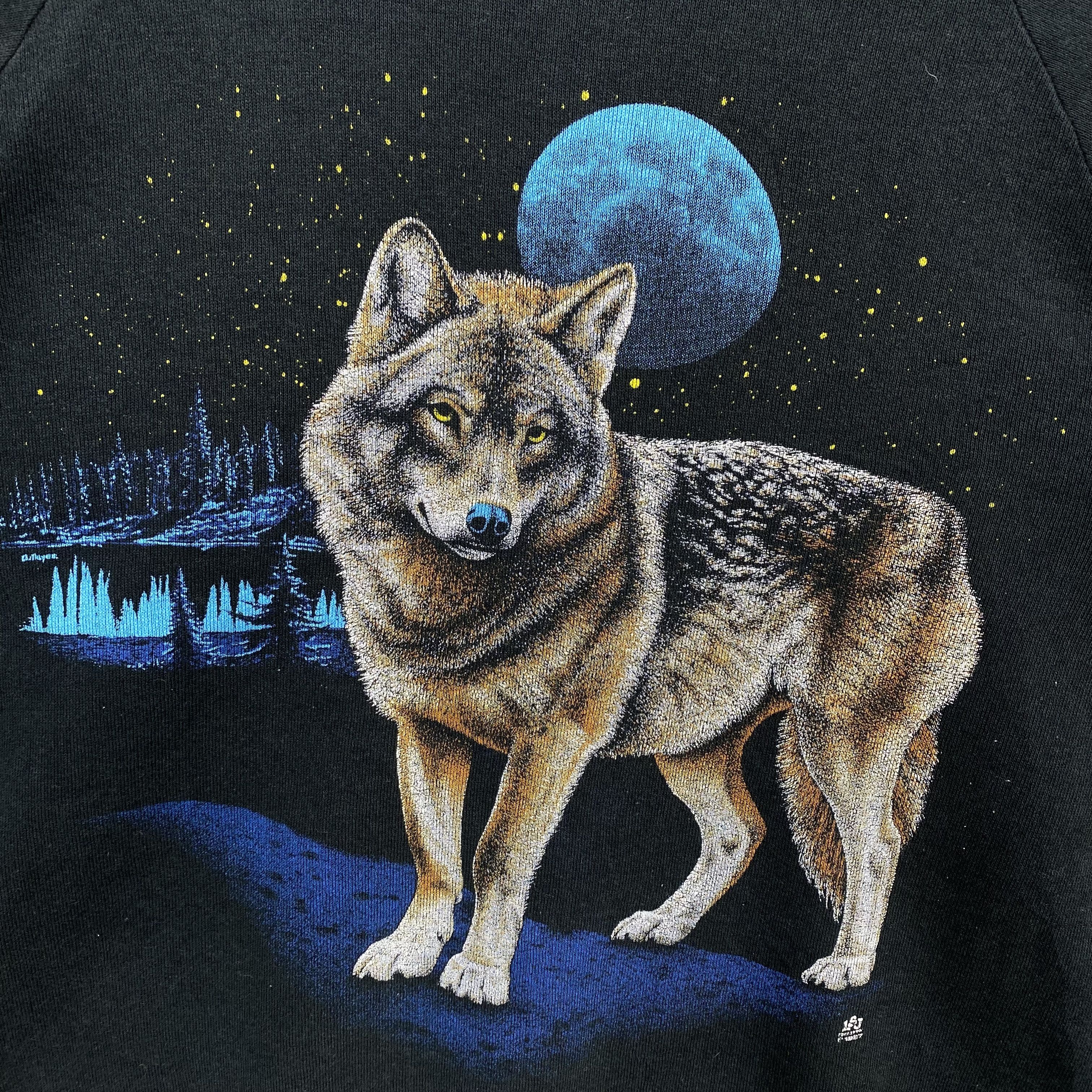 Vintage Vintage 80s Wolf Jerzees Sweatshirt Kanye West Pullover USA Size US M / EU 48-50 / 2 - 3 Thumbnail