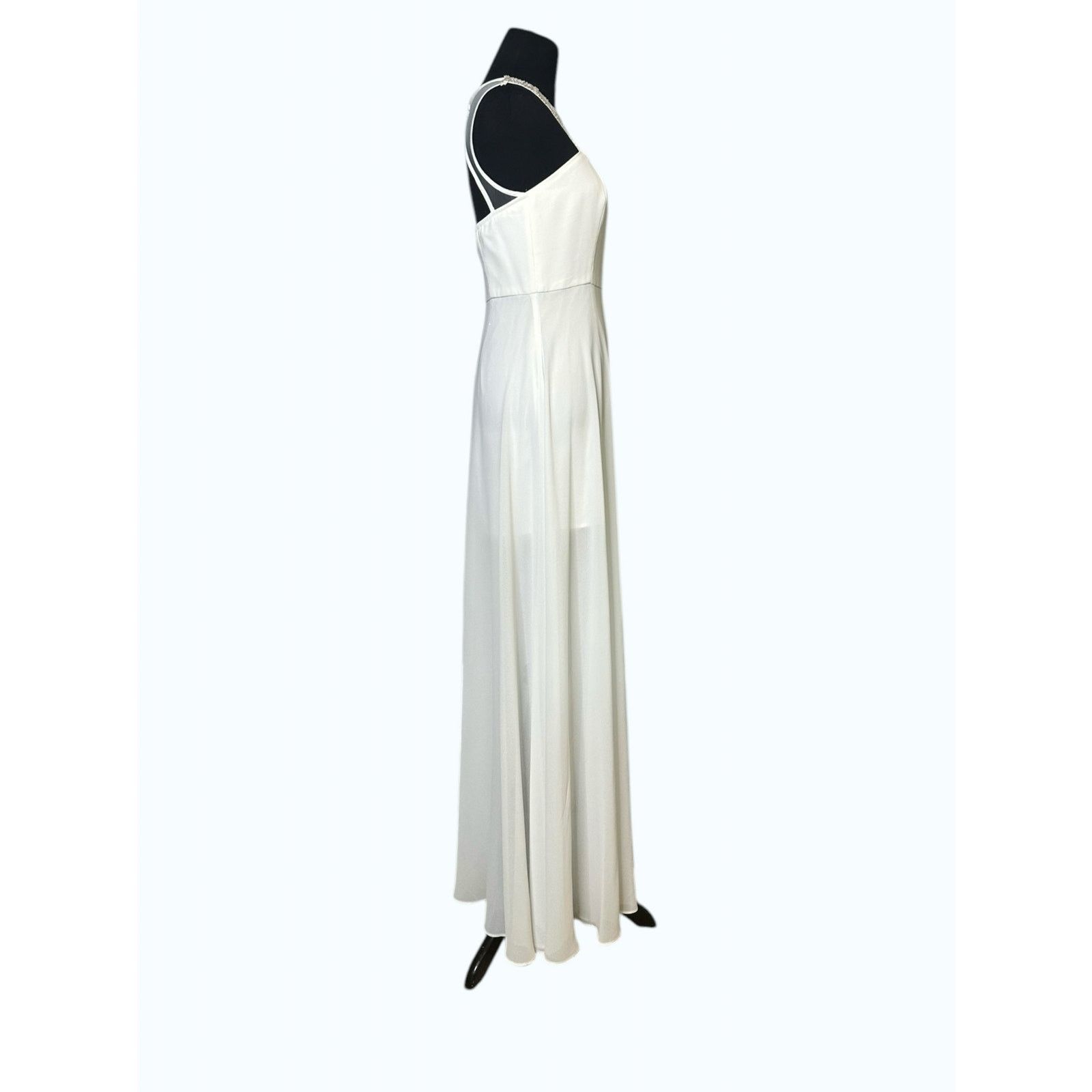 GB GB white neck embellished detail long wedding dress size S Size S / US 4 / IT 40 - 8 Thumbnail