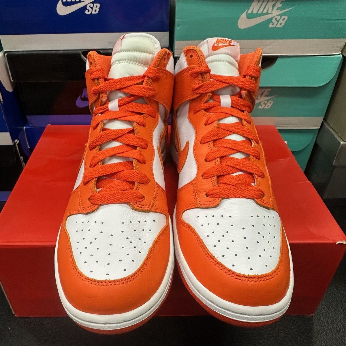 Nike Size 10.5 - Nike Dunk High Retro QS Syracuse 2016 850477-101 Size US 10.5 / EU 43-44 - 4 Thumbnail