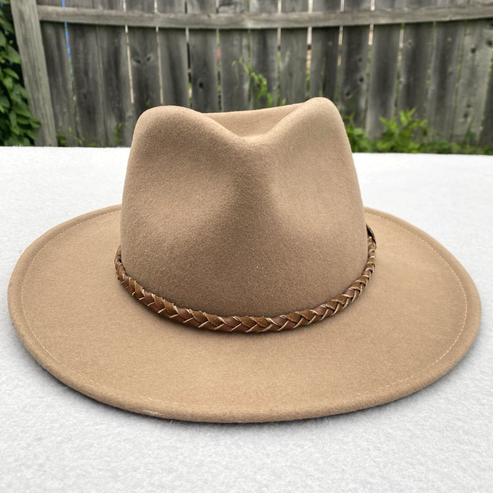 CO VINTAGE Golden Gate Hat Co Brown Wool Fedora Leather Band Men’s Small Brown USA Fedora Wool Felt Hat Mens Size ONE SIZE - 3 Thumbnail