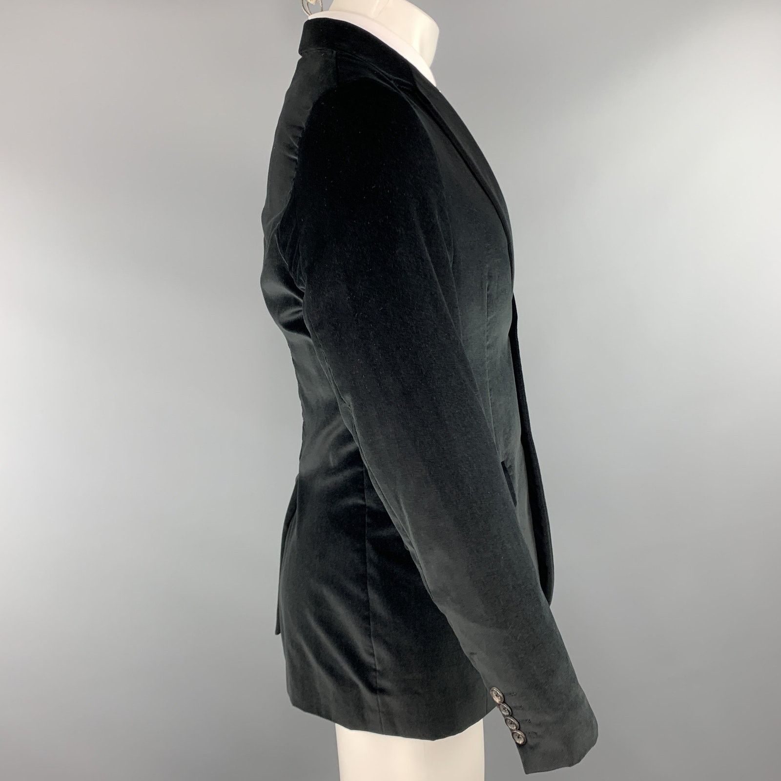 Theory THEORY Size 38 Black Cotton Velvet Notch Lapel Sport Coat Size 38R - 3 Thumbnail