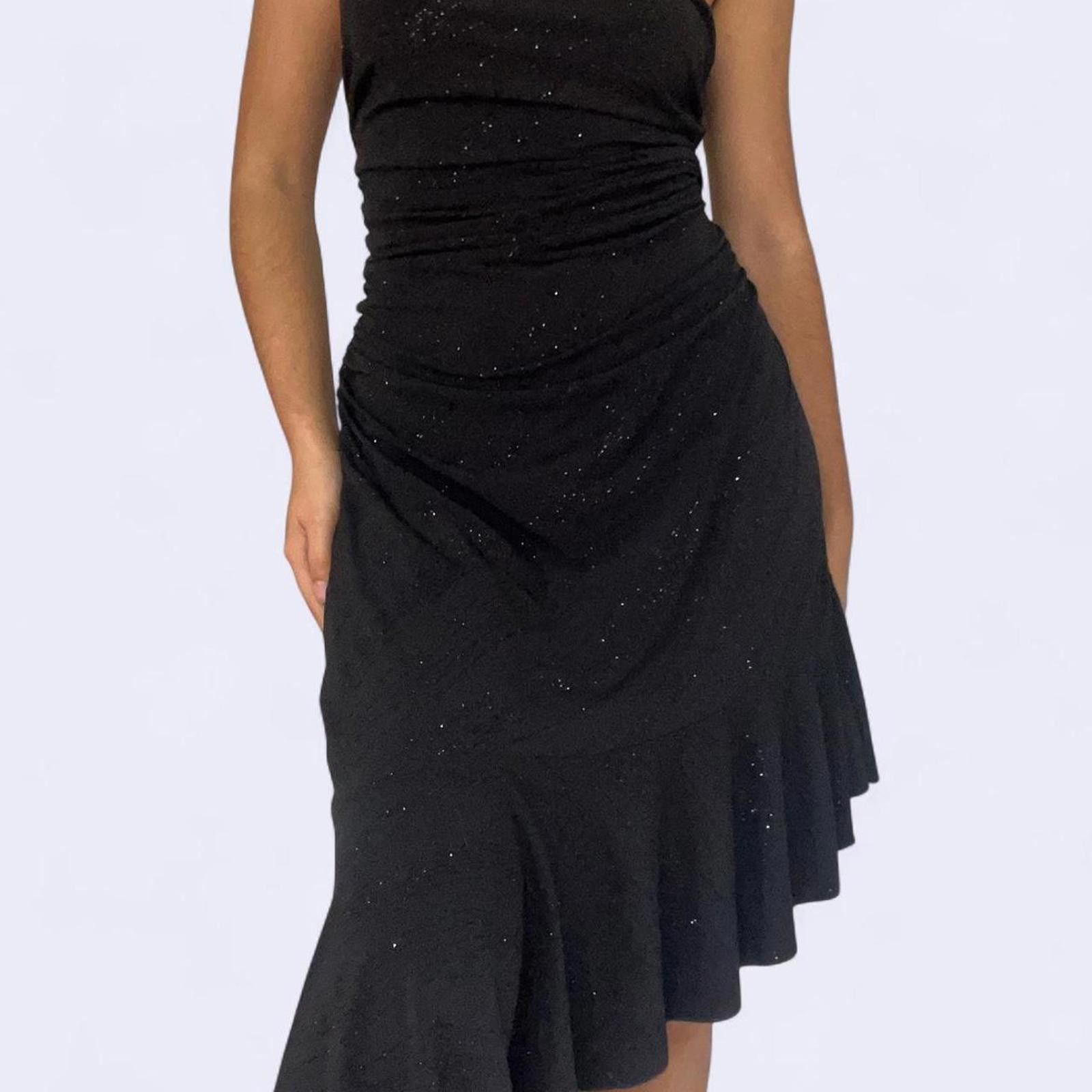 Other Black strapless midi dress with silver glitter Size L / US 10 / IT 46 - 1 Thumbnail