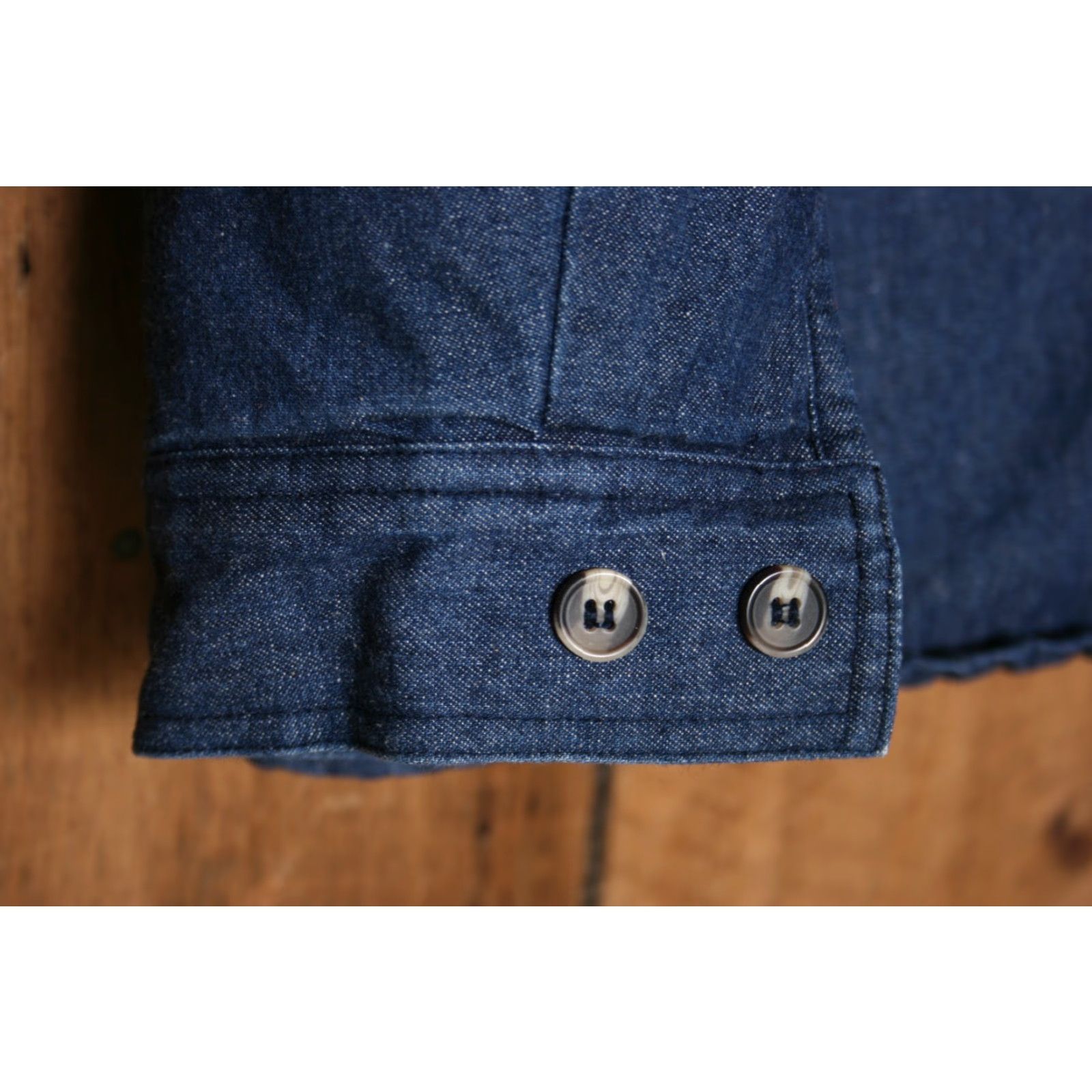 Denime VINTAGE O'KIEF Button-Up Shirt Jacket Blue Chambray Denim Fleece Lined Sz L Mens Size US L / EU 52-54 / 3 - 4 Thumbnail