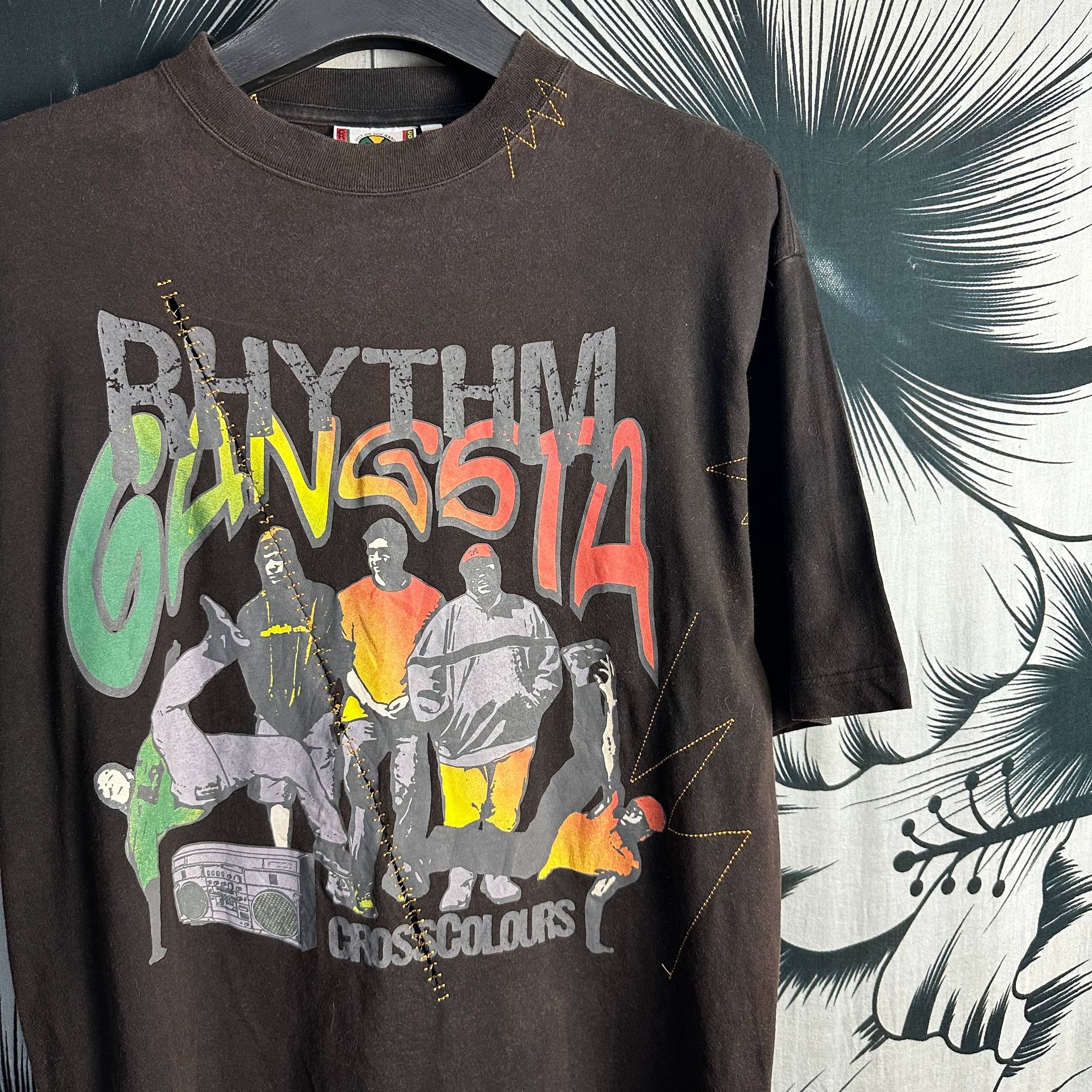 Vintage Y2K Vintage Cross Colours Rhythm Gangsta Hip Hop T-Shirt Size US XL / EU 56 / 4 - 2 Thumbnail