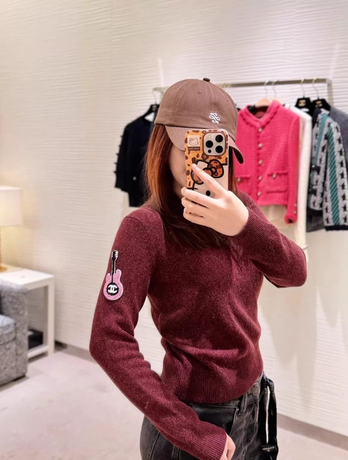 Chanel Chanel 24A Guitar Pattern Wine Red Sweater EU38 Size S / US 4 / IT 40 - 7 Thumbnail