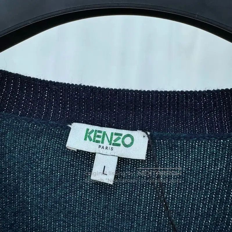 Kenzo KENZO Long Sleeve Embroidered Sweater in Blue Green . Size L / US 10 / IT 46 - 5 Thumbnail