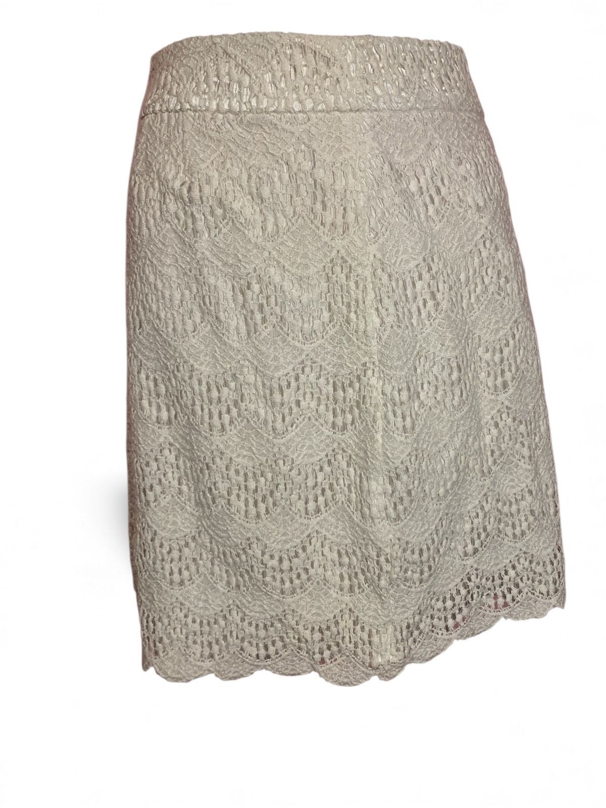 Loft Cream Laced Skirt (item#10117) Size 32" / US 10 / IT 46 - 5 Thumbnail