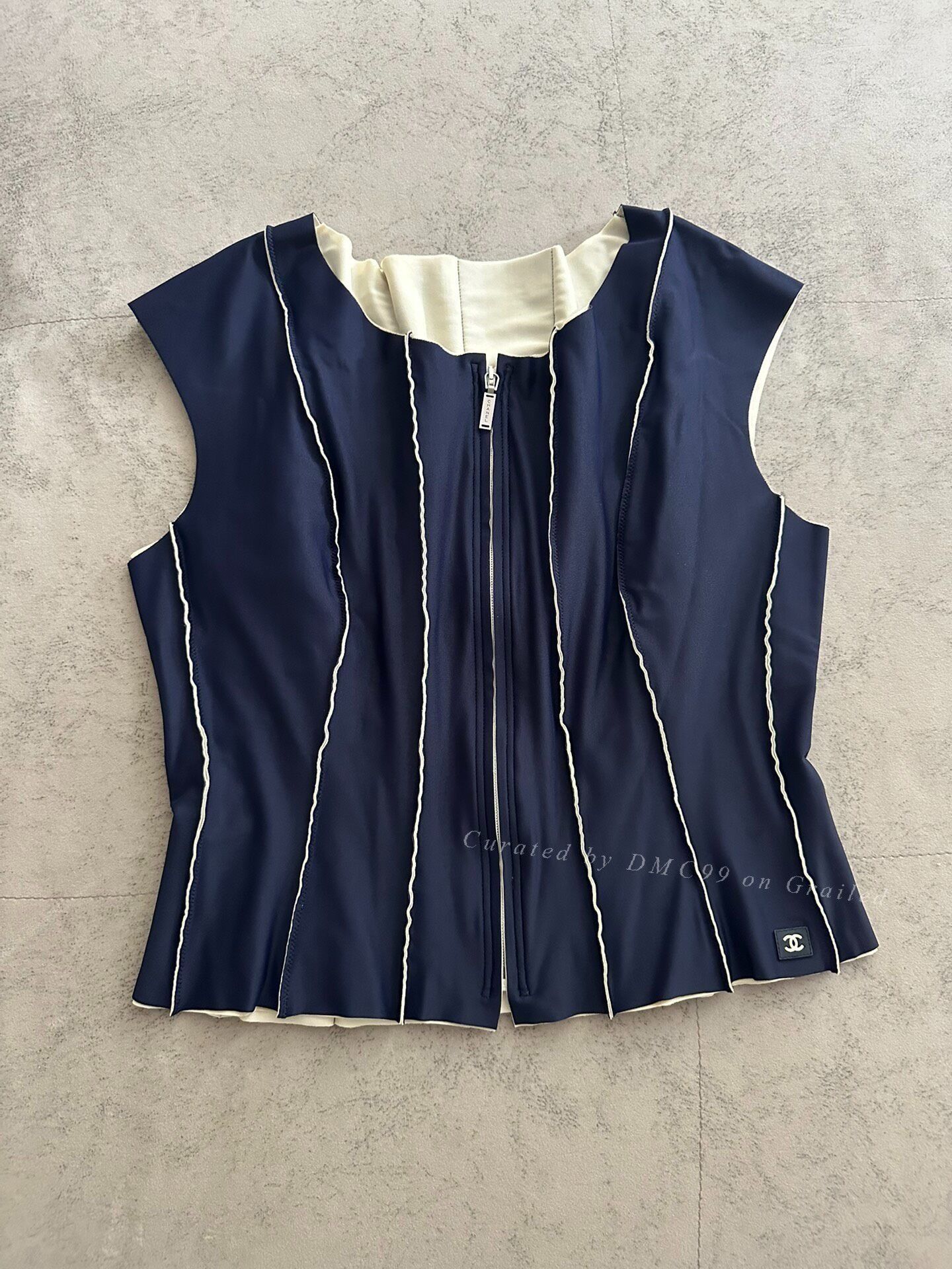 Chanel Chanel 1999 Vintage Show Square Logo Sleeveless Top Size S / US 4 / IT 40 - 1 Thumbnail